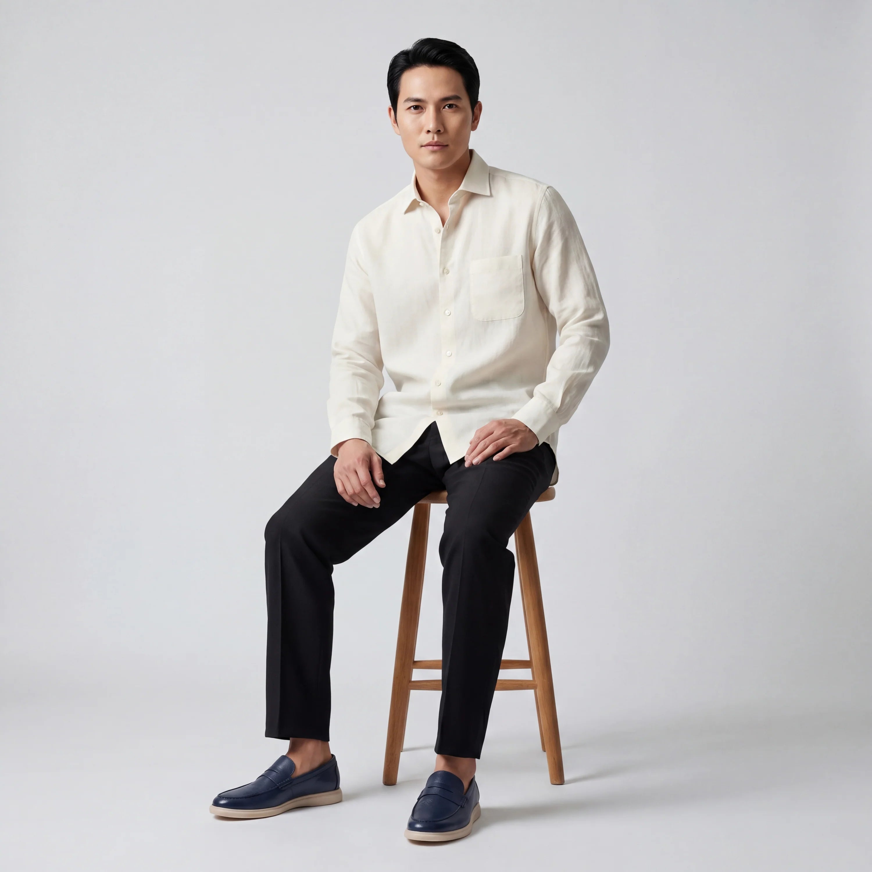 Long-Sleeve Premium Linen Shirt