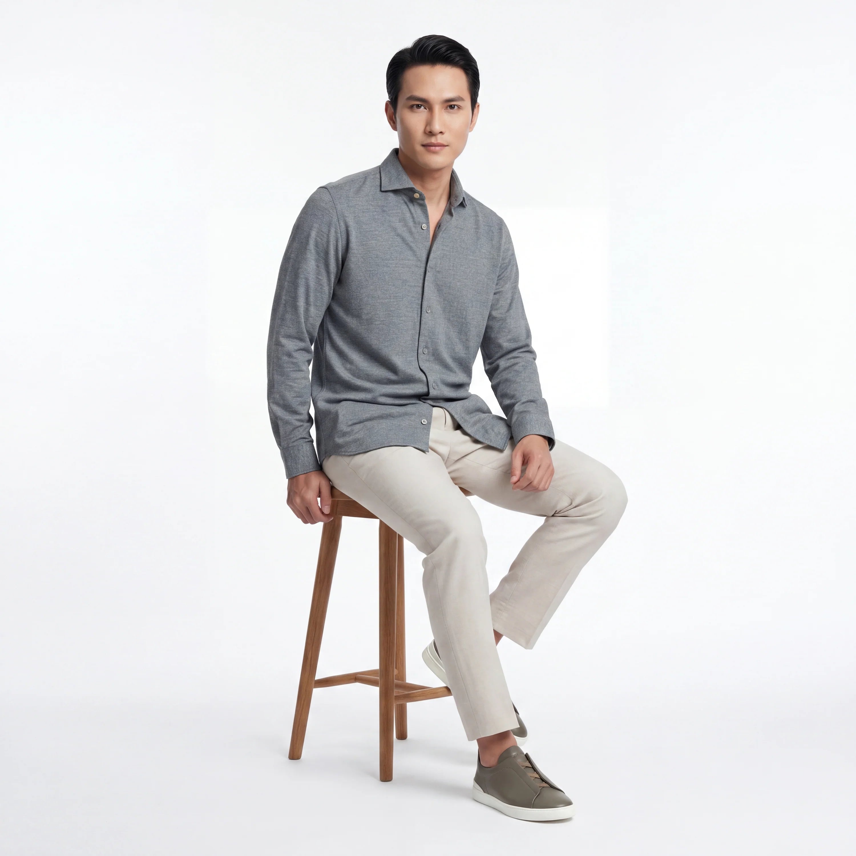 Long-Sleeve Cotton Jersey Shirt