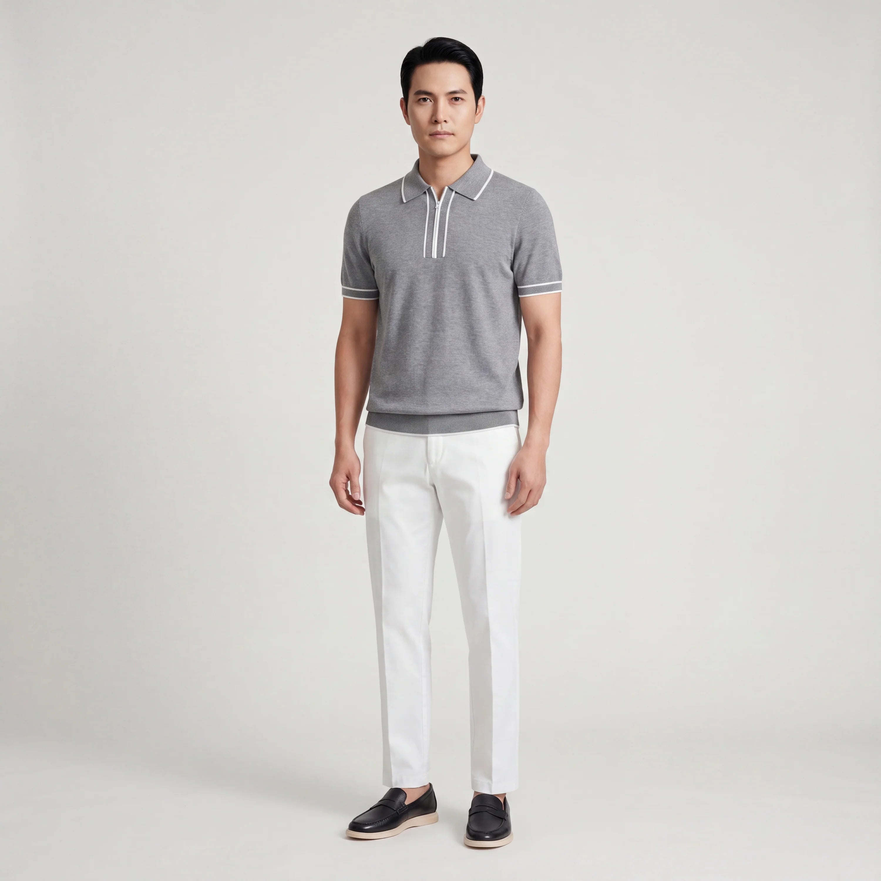 Wool knit Polo Shirt