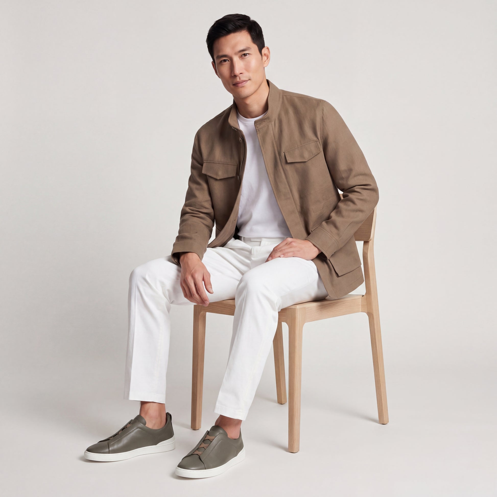 Textured Khaki Field Jacket