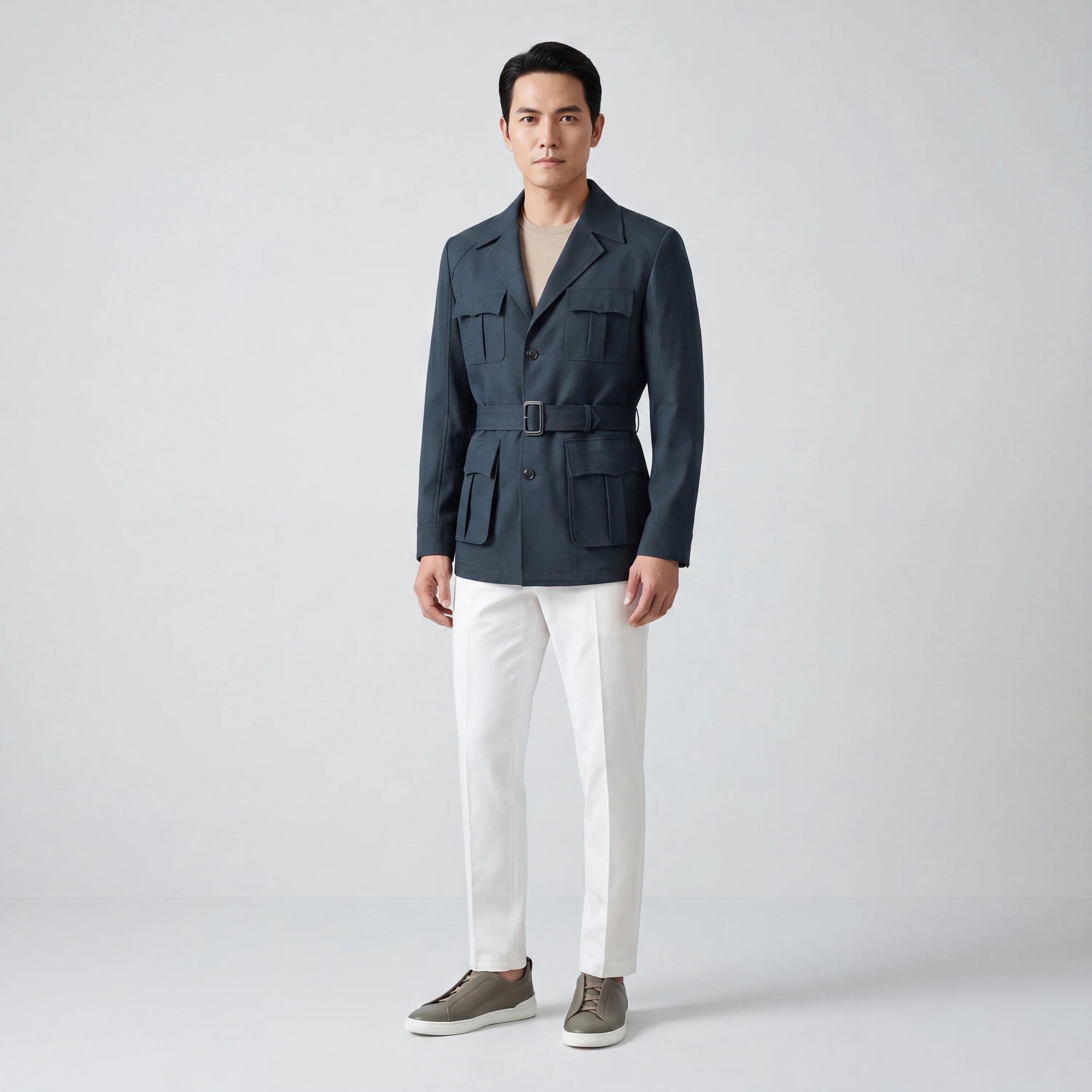 Safari Jacket with Removable Belt