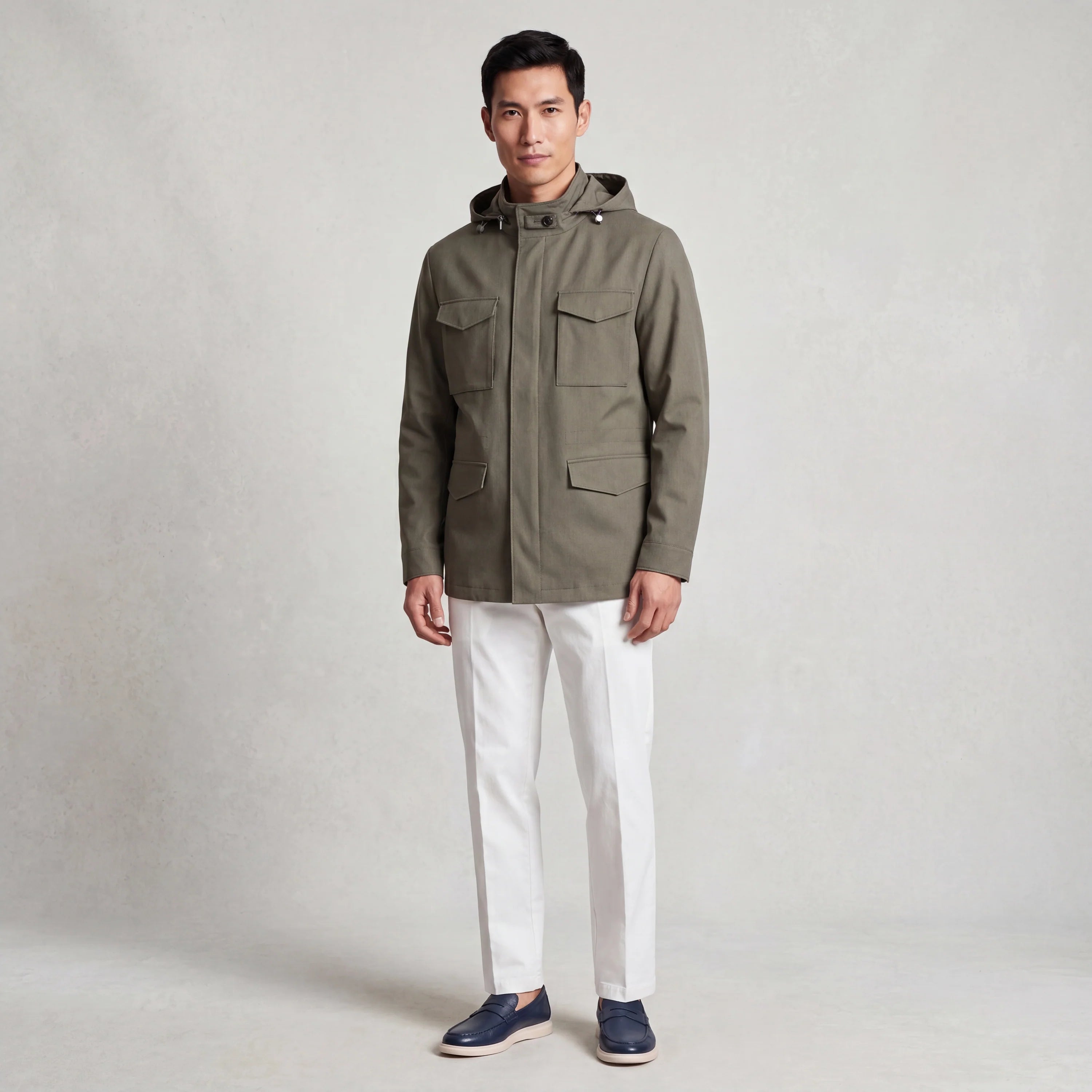 Cotton Twill Cargo Jacket
