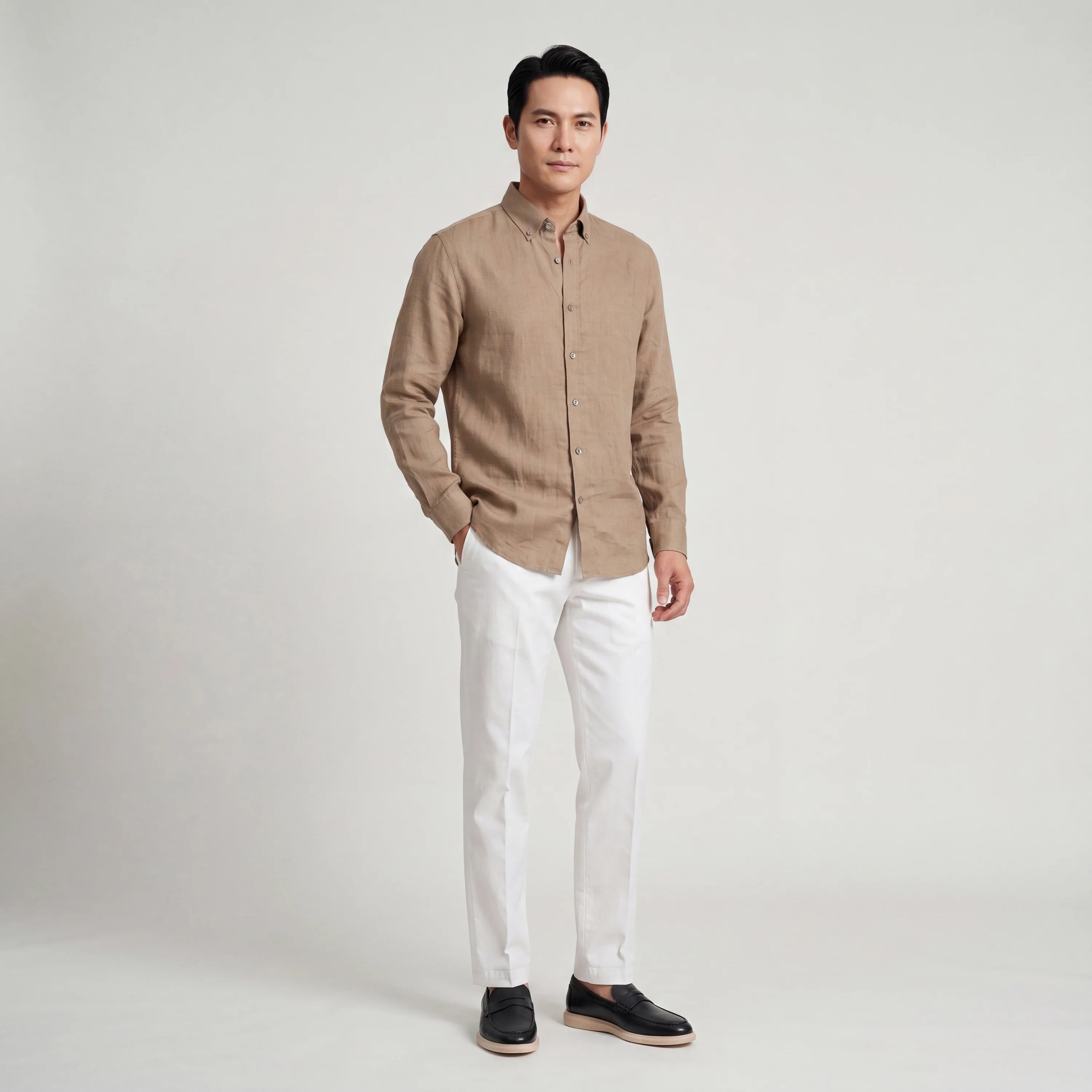 Long-Sleeve Premium Linen Shirt