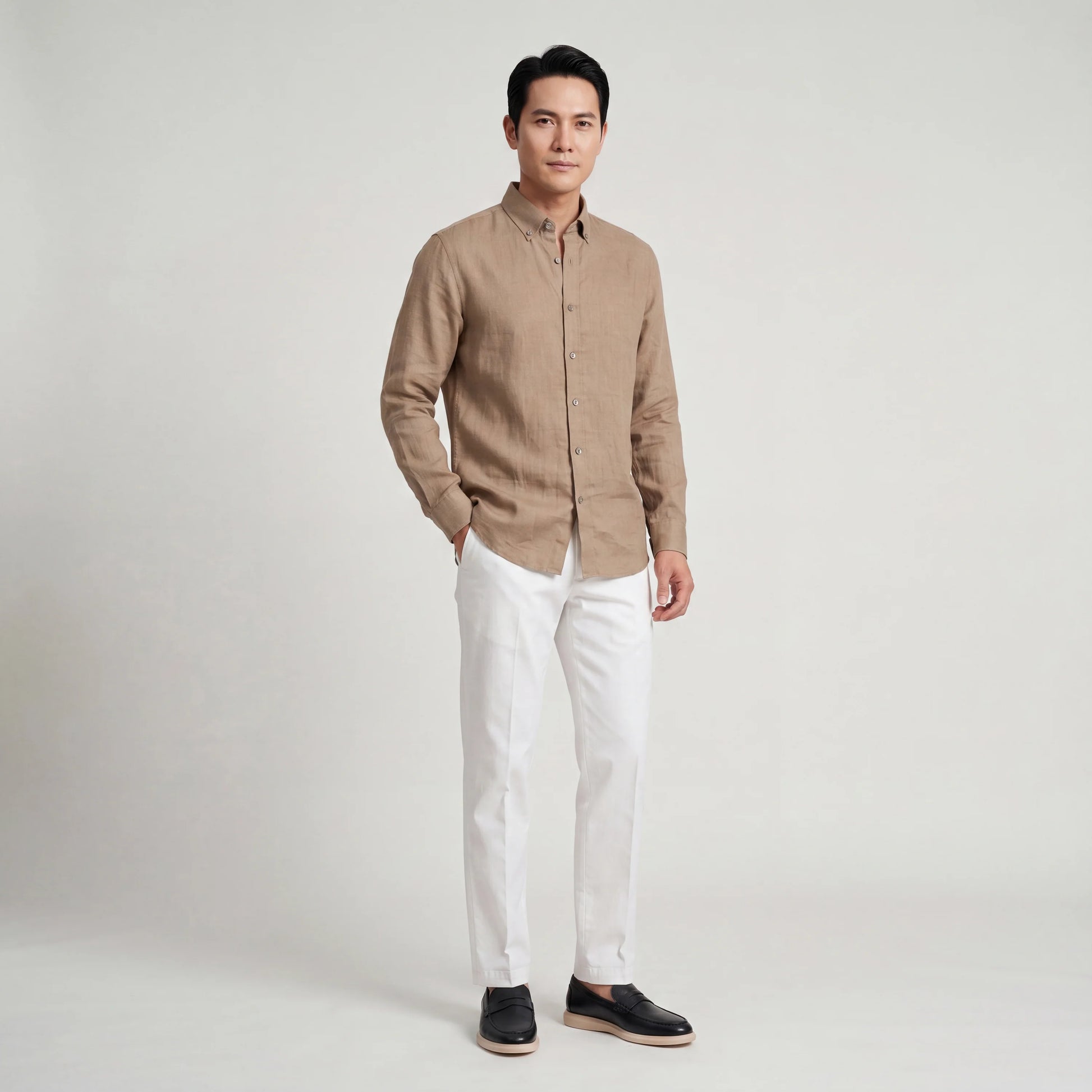 Long-Sleeve Premium Linen Shirt