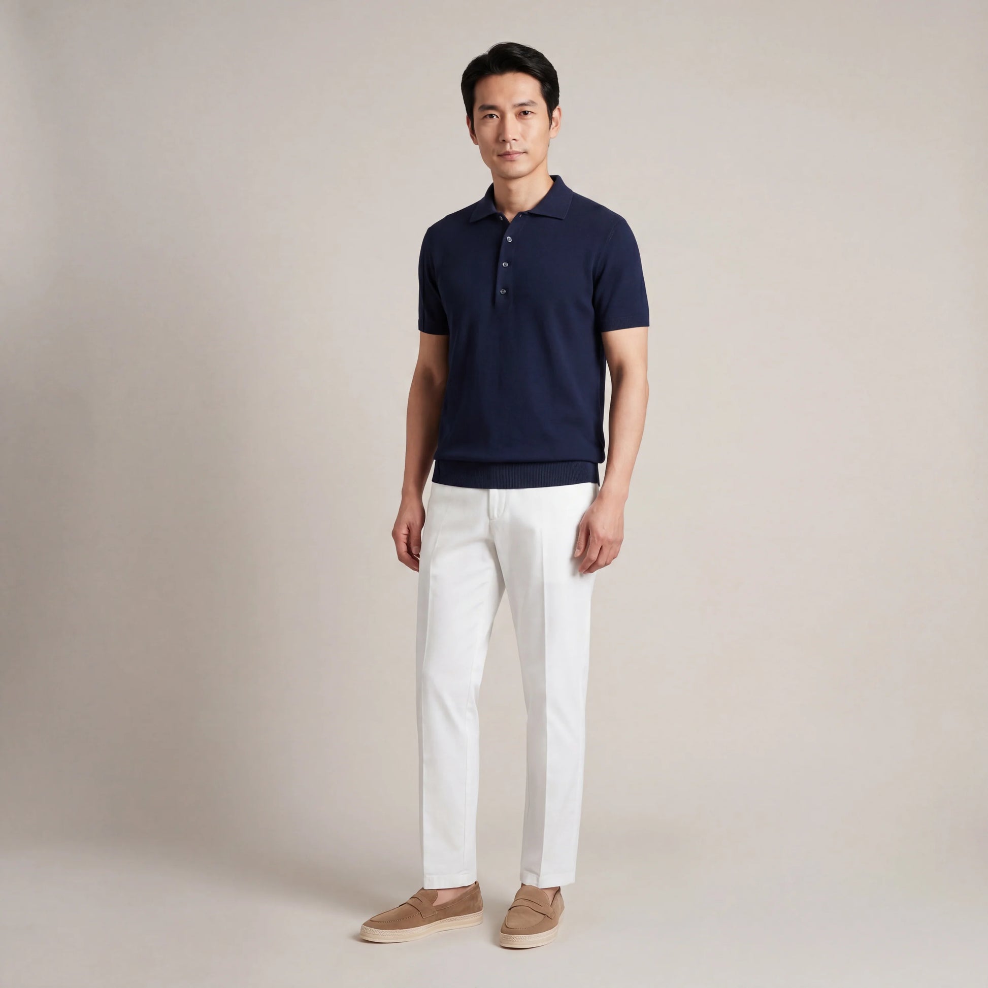 Basic Knit Polo Shirt