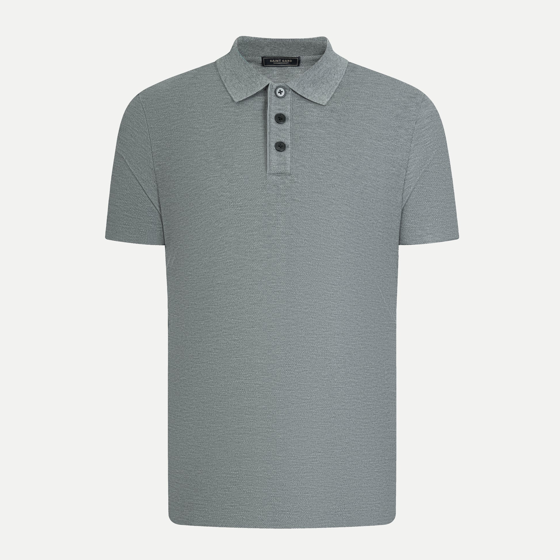 Minimal Pique Button Polo Shirt