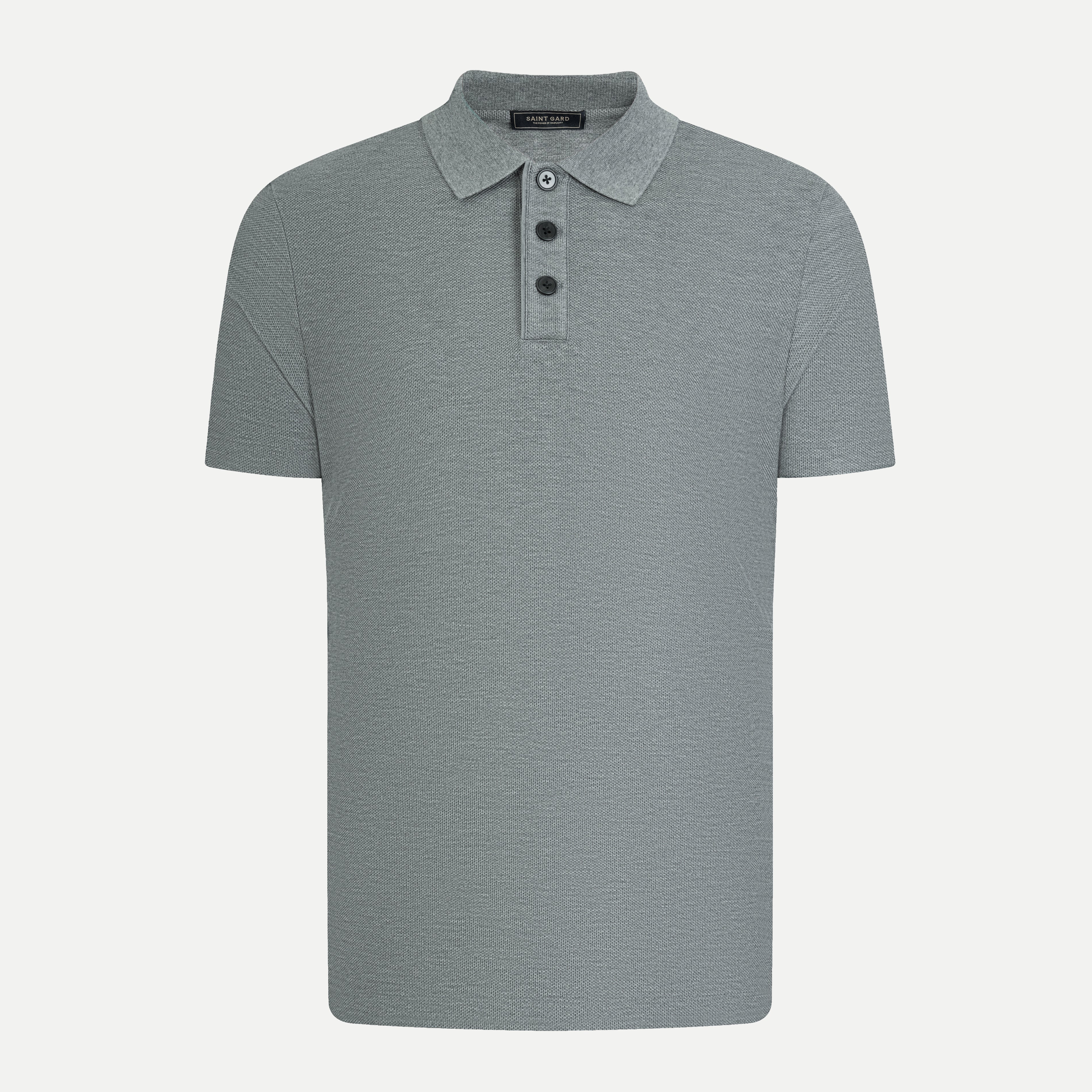 Minimal Pique Button Polo Shirt