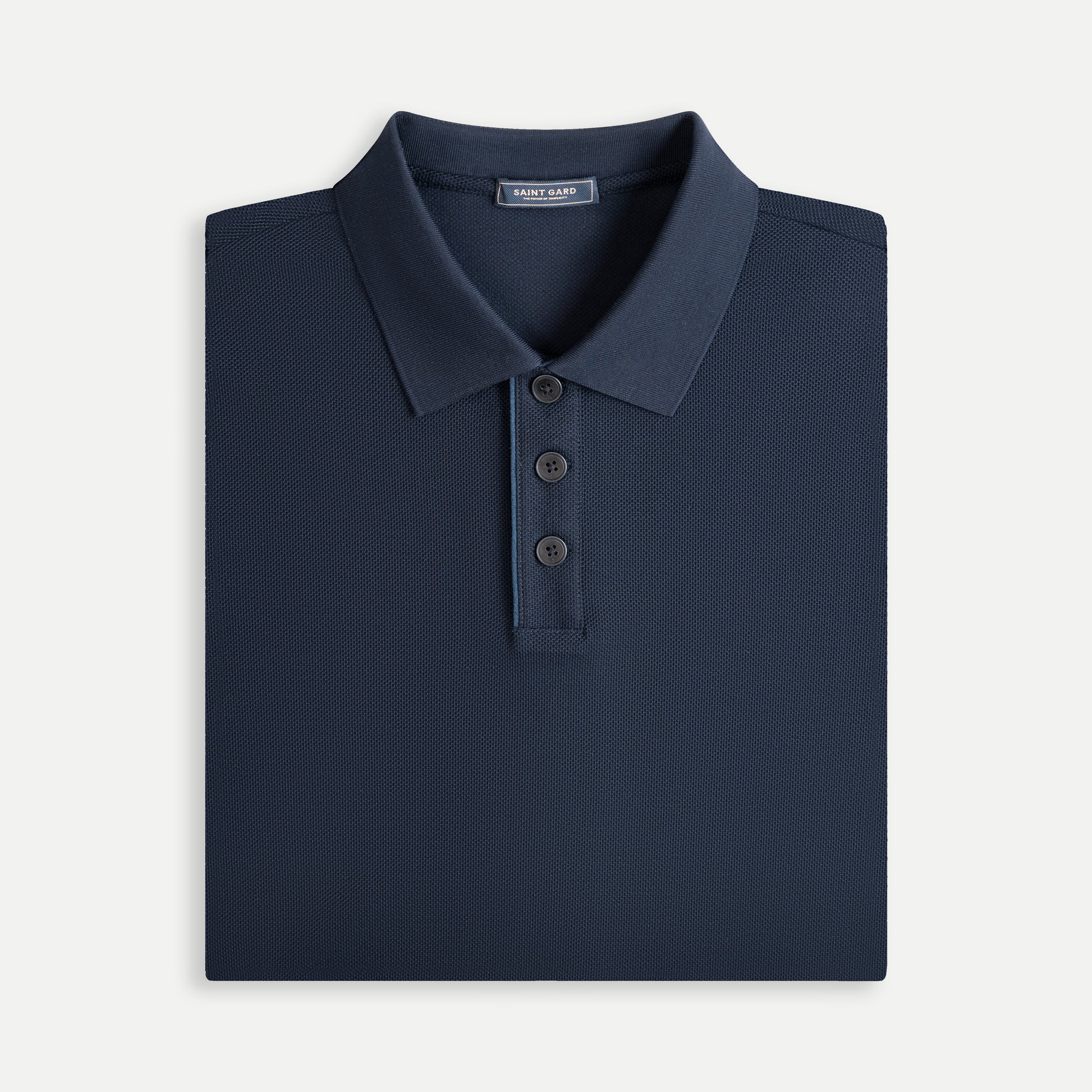 Minimal Pique Button Polo Shirt