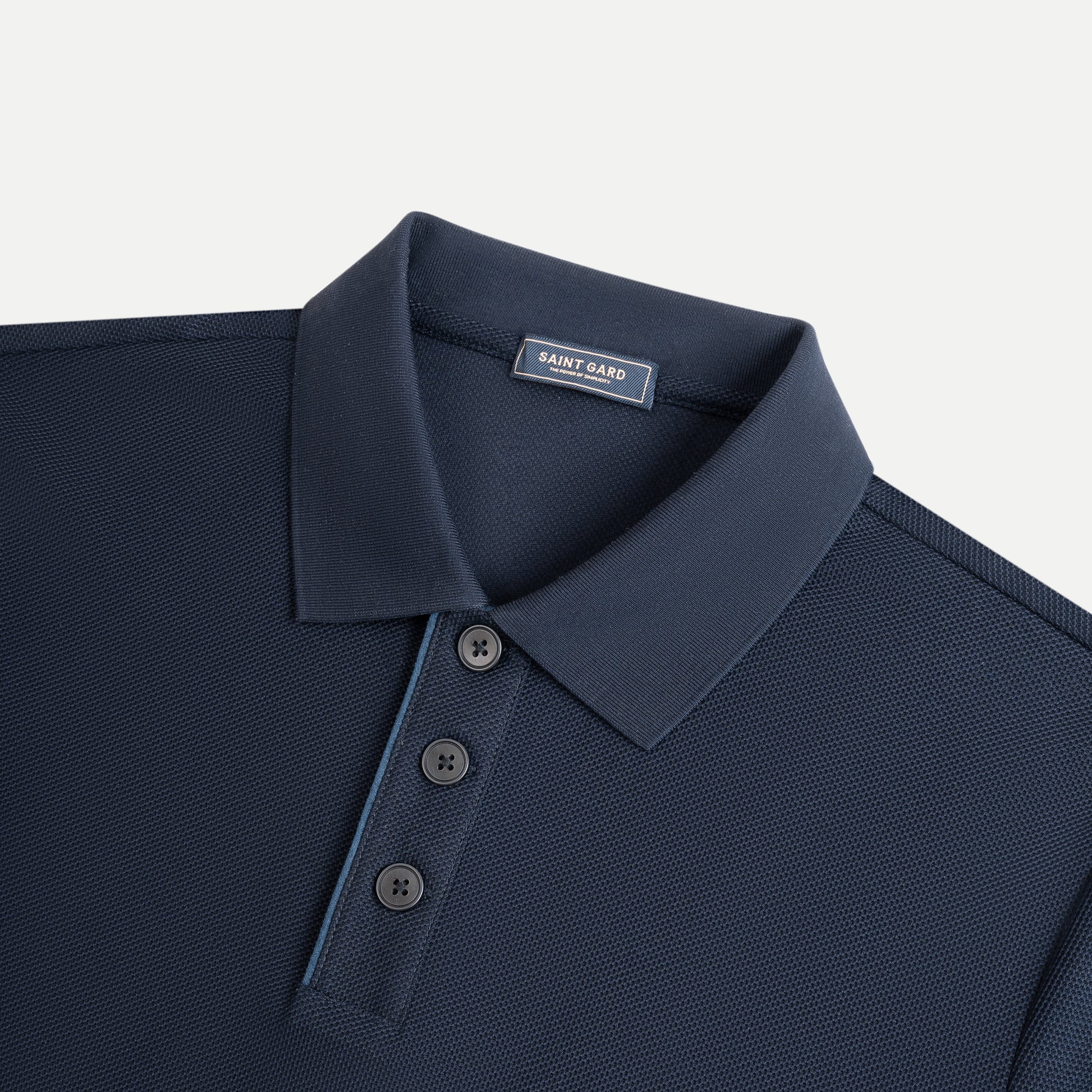 Minimal Pique Button Polo Shirt