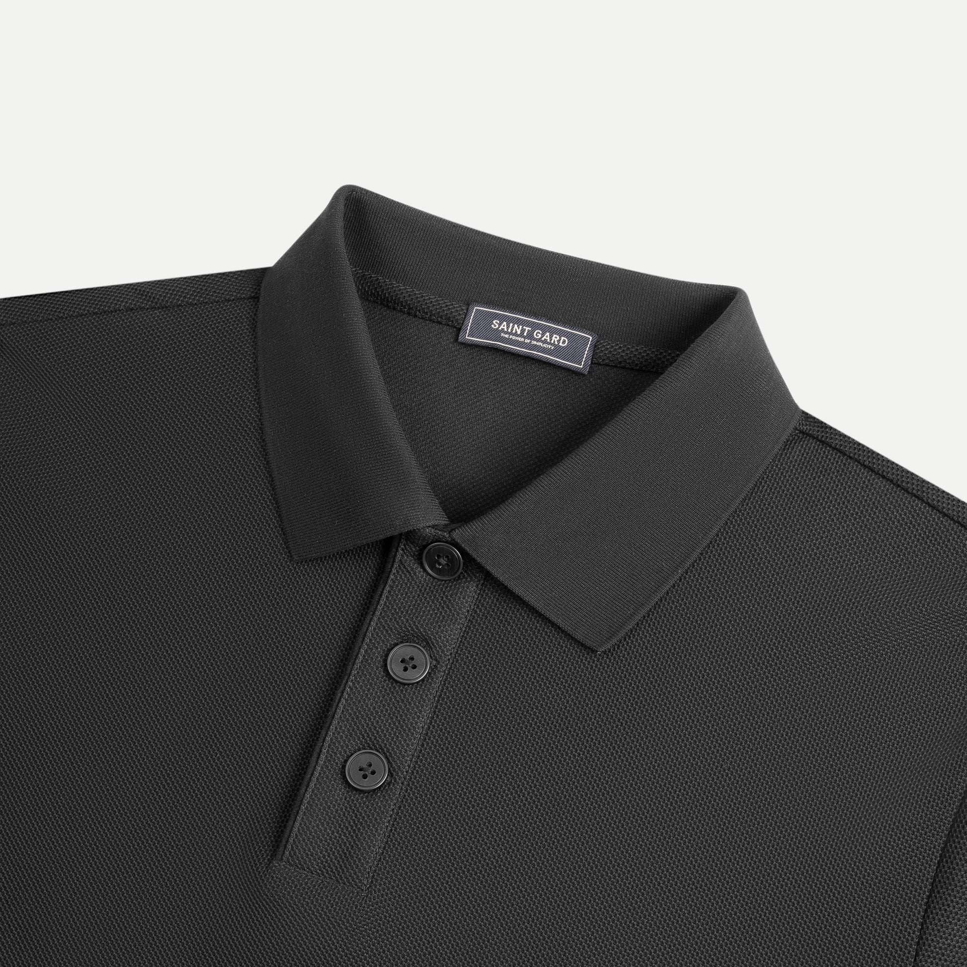 Minimal Pique Button Polo Shirt