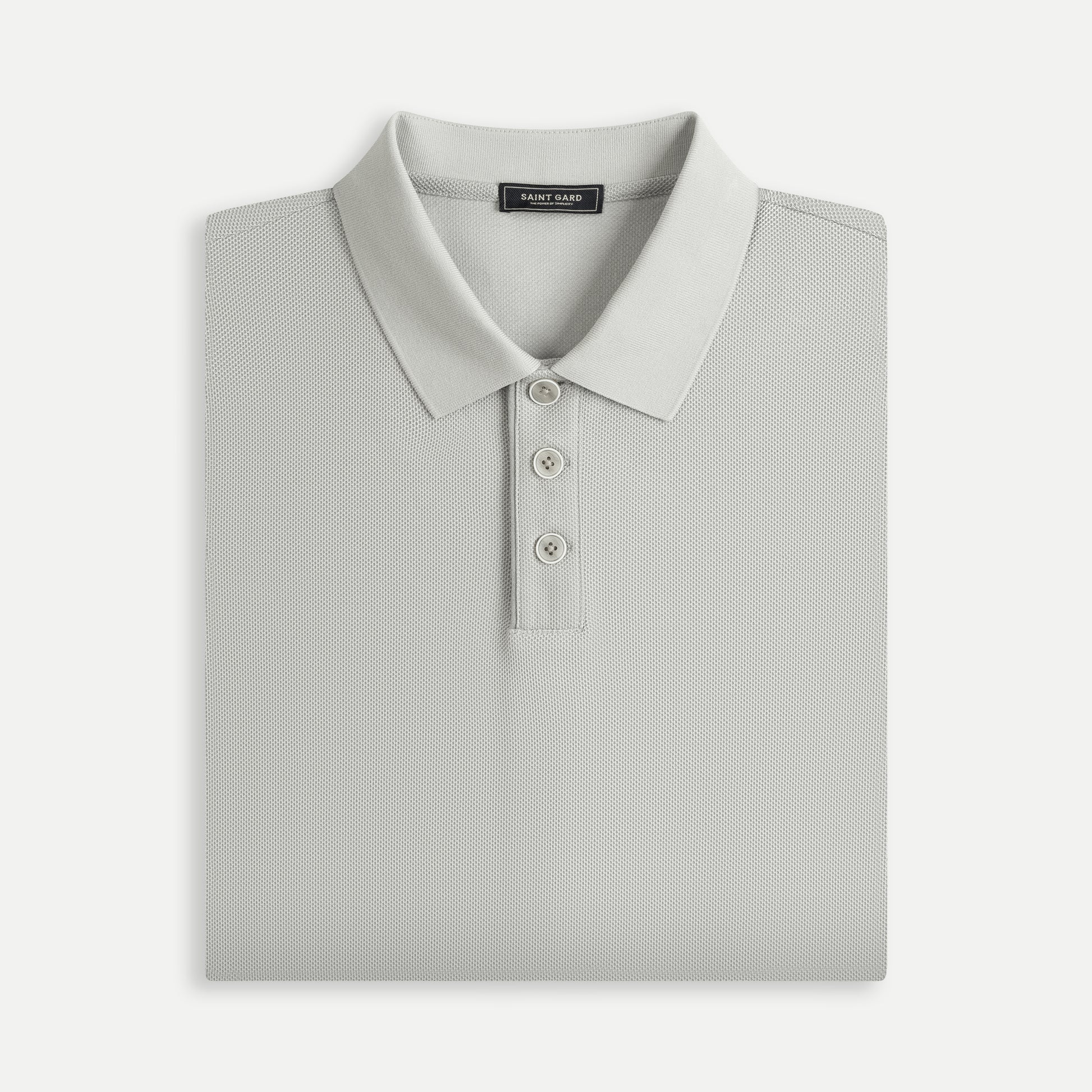 Minimal Pique Button Polo Shirt