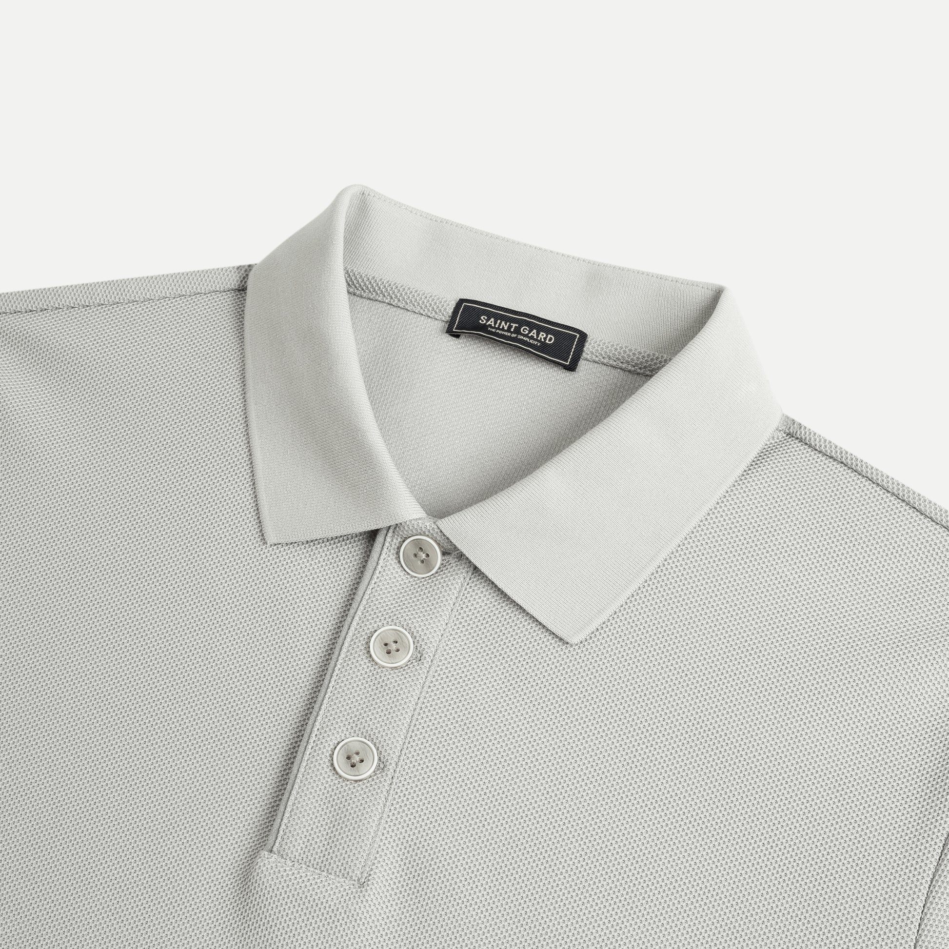 Minimal Pique Button Polo Shirt