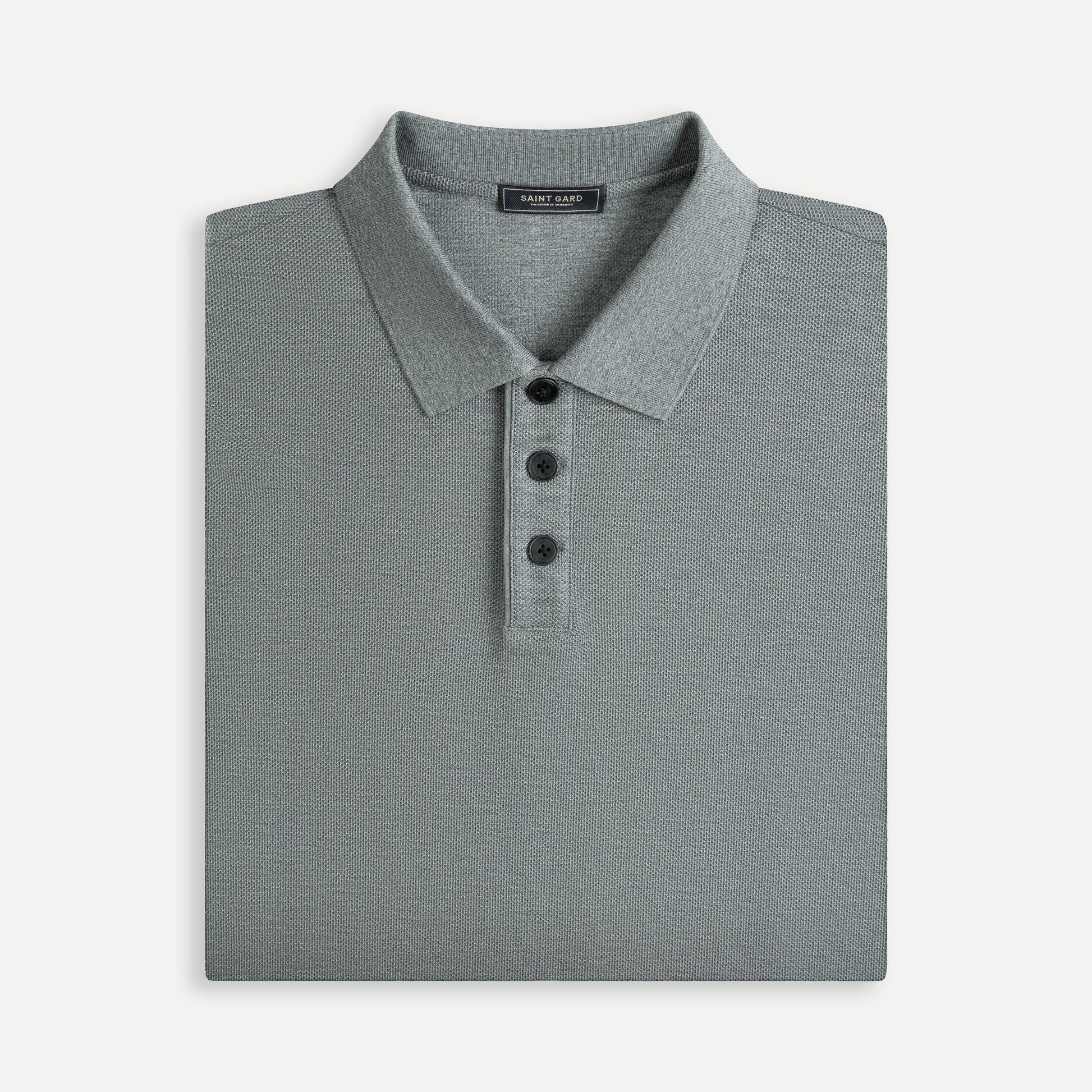 Minimal Pique Button Polo Shirt