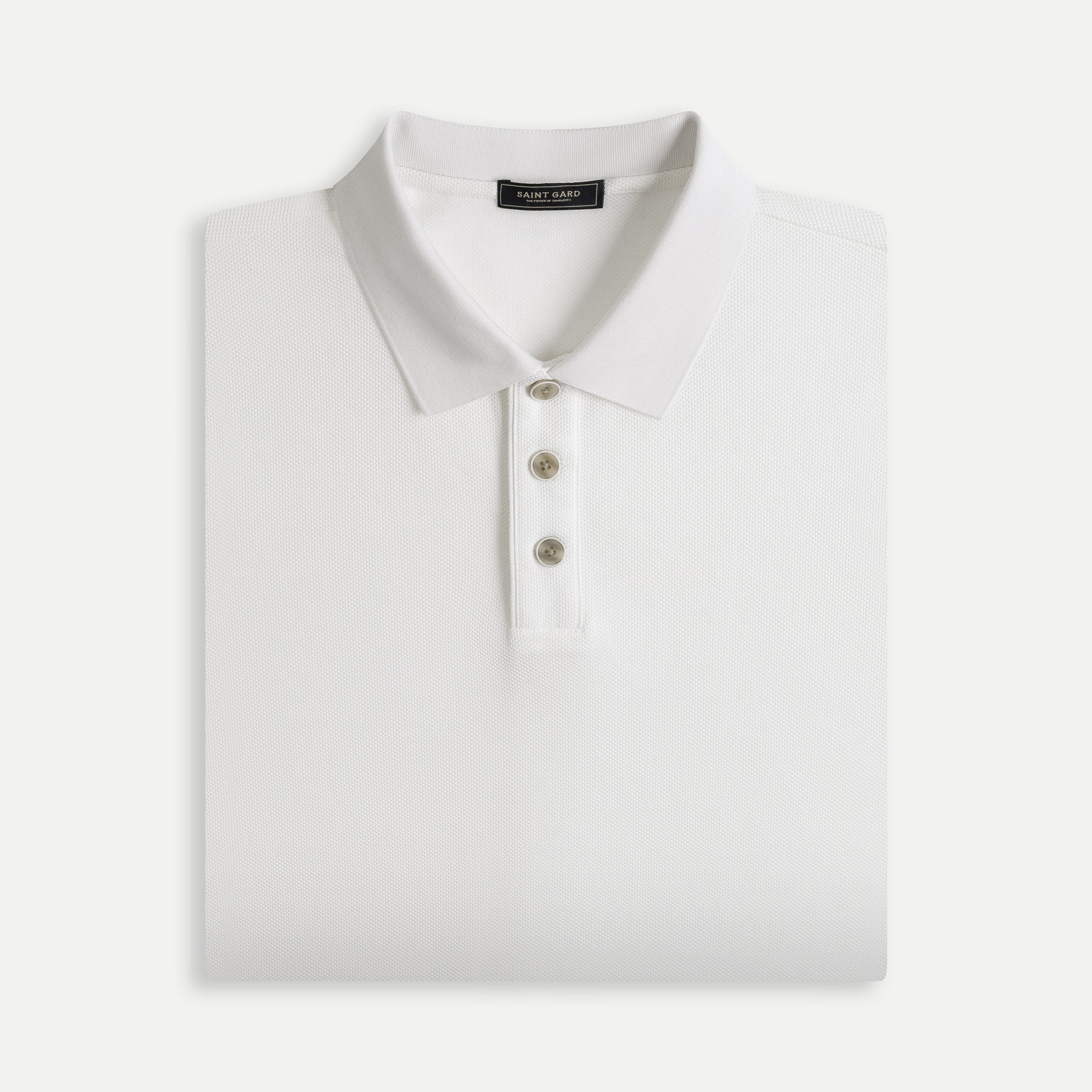 Minimal Pique Button Polo Shirt