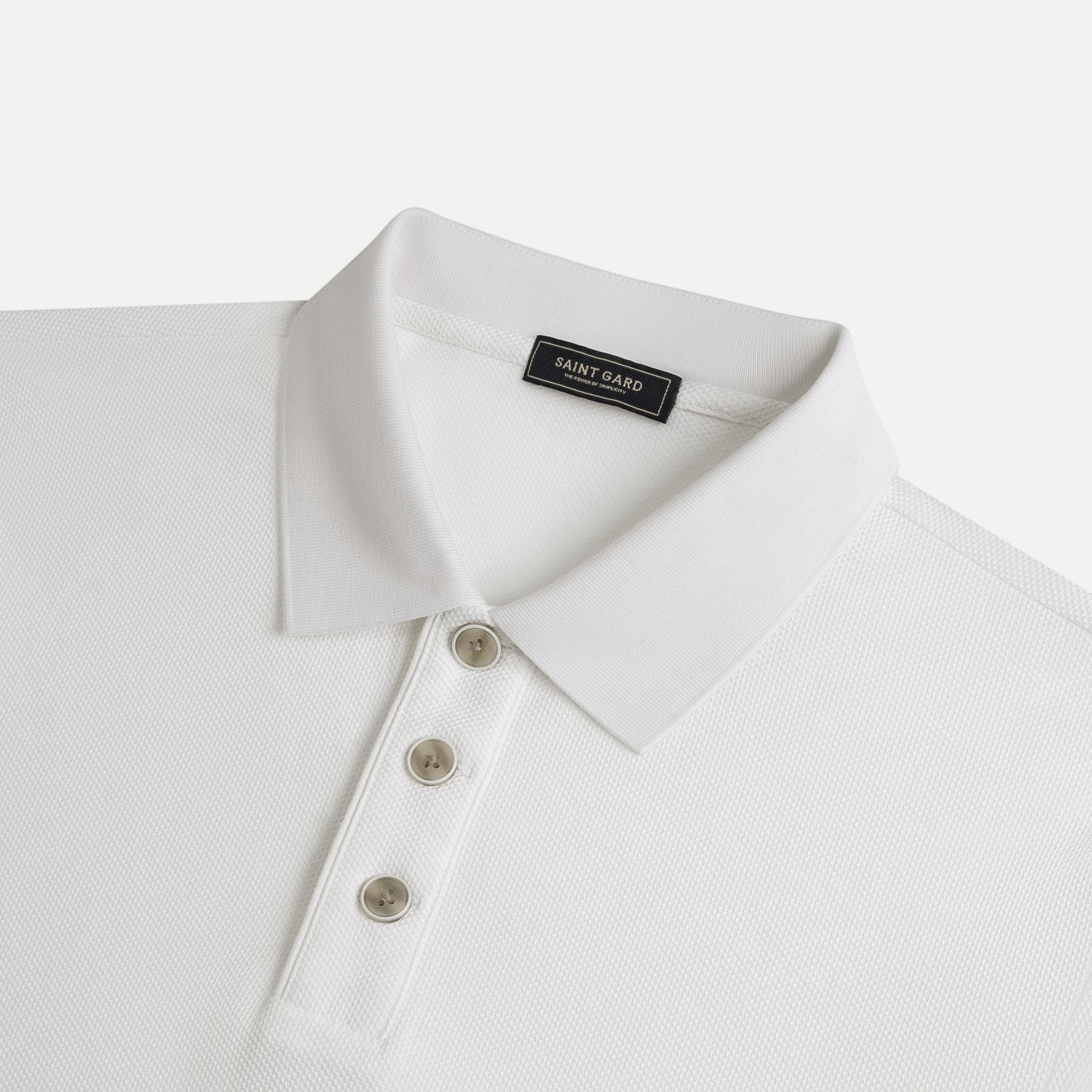 Minimal Pique Button Polo Shirt