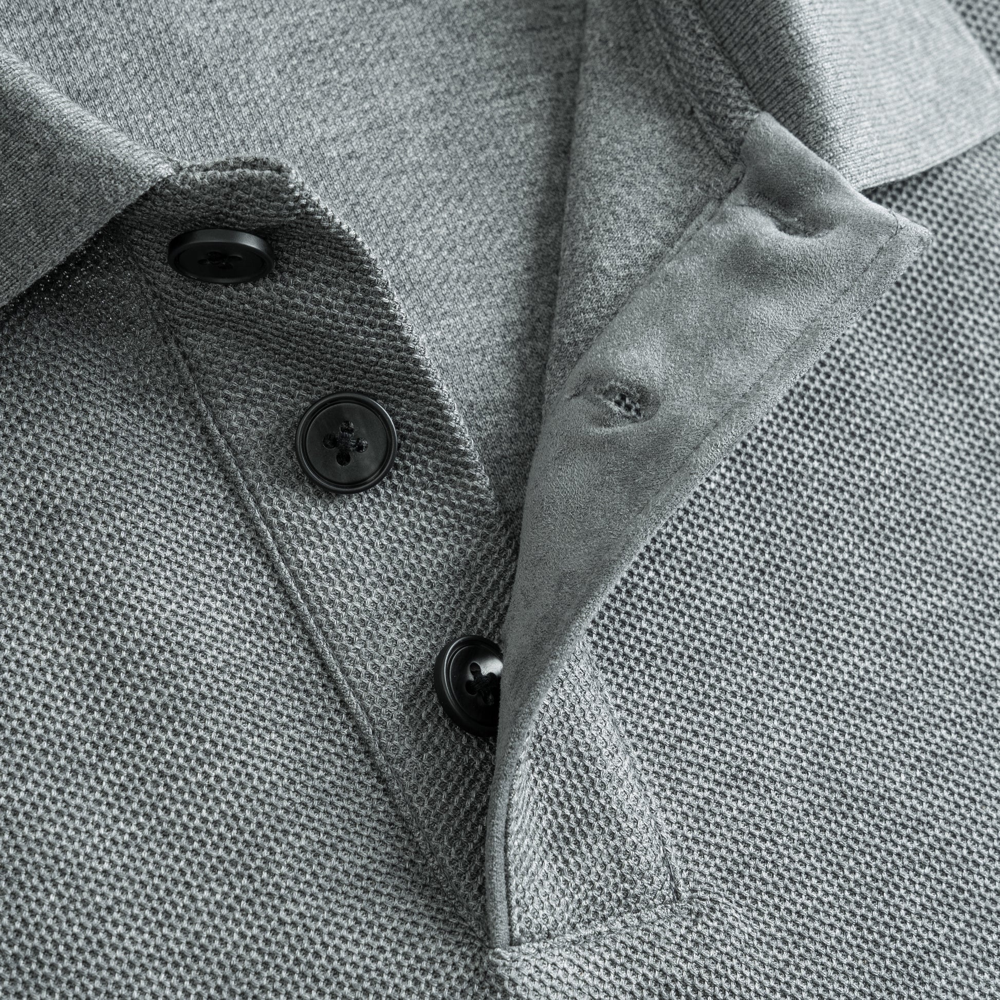 Minimal Pique Button Polo Shirt