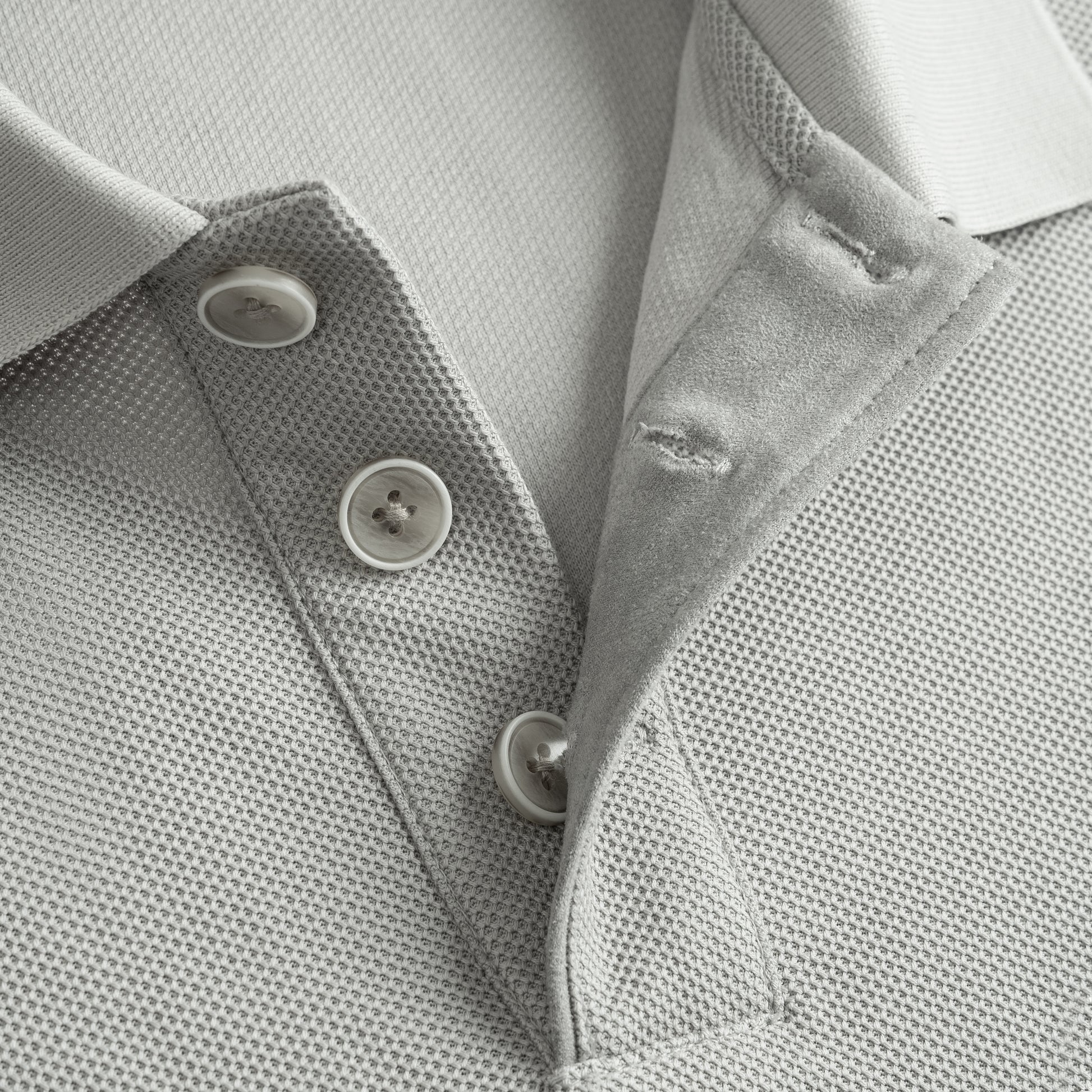 Minimal Pique Button Polo Shirt