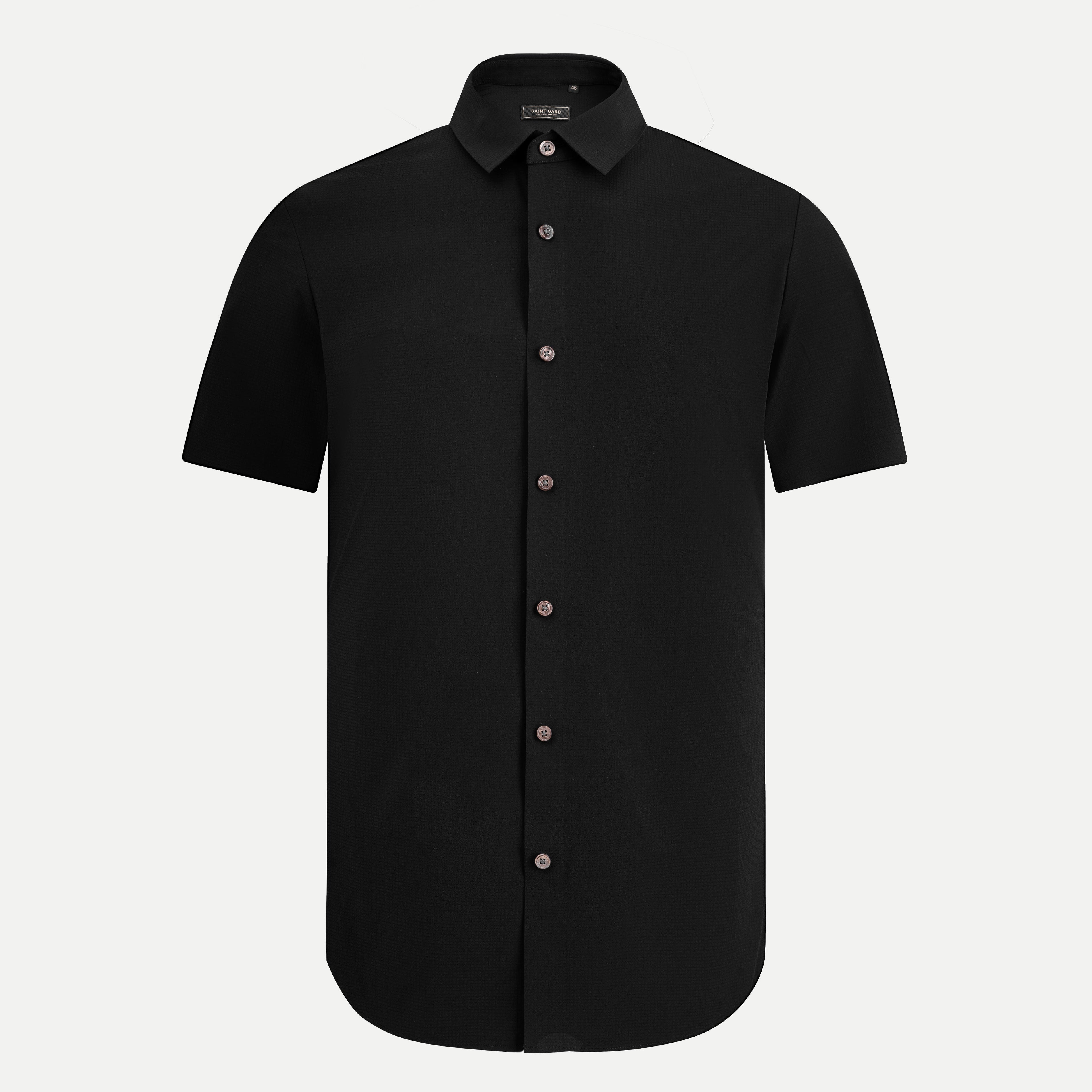 Lux Bio Cotton Silk Blend Short-Sleeve Shirt