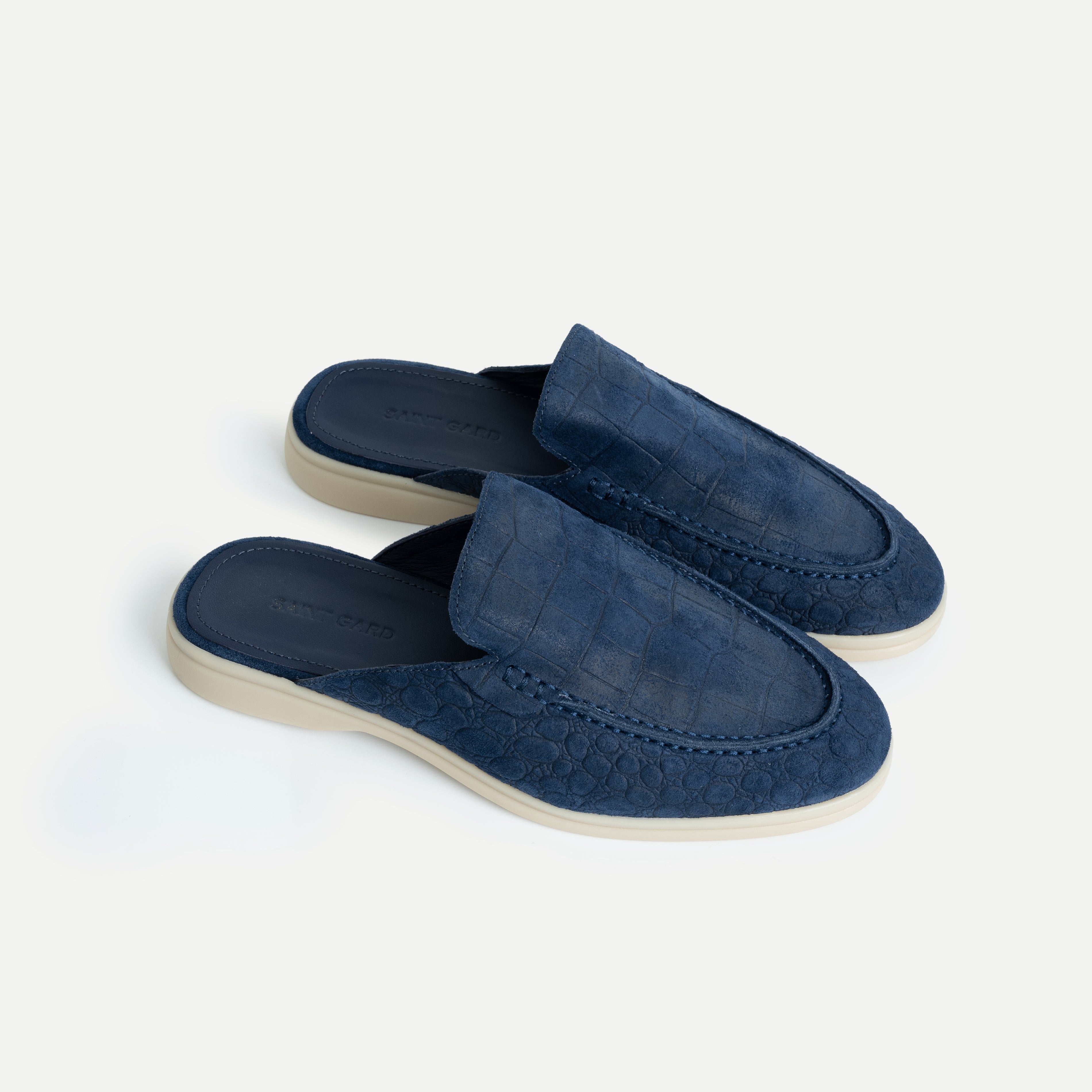 Embossed Loafer Mules