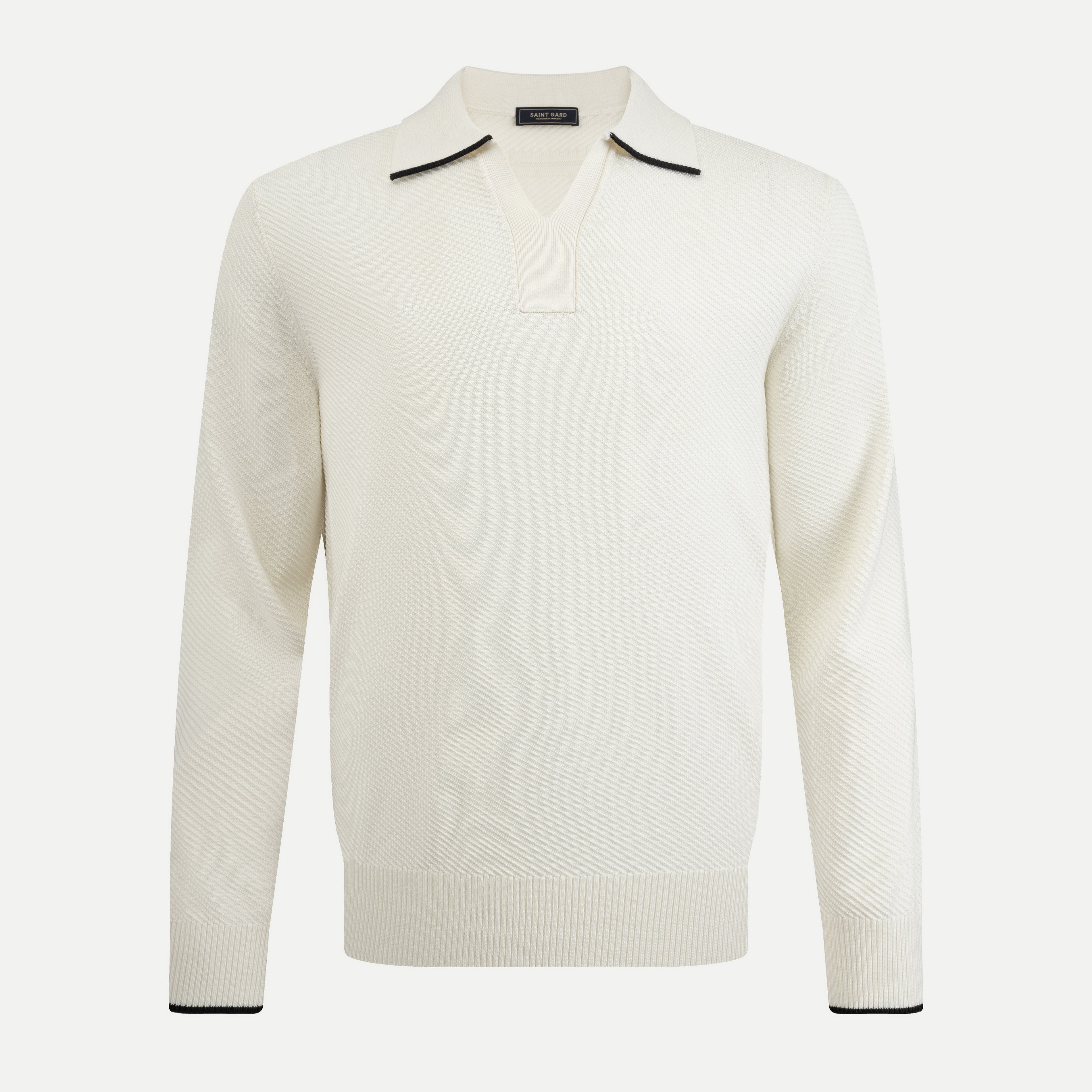 Long-Sleeve Acrylic Polo Sweater