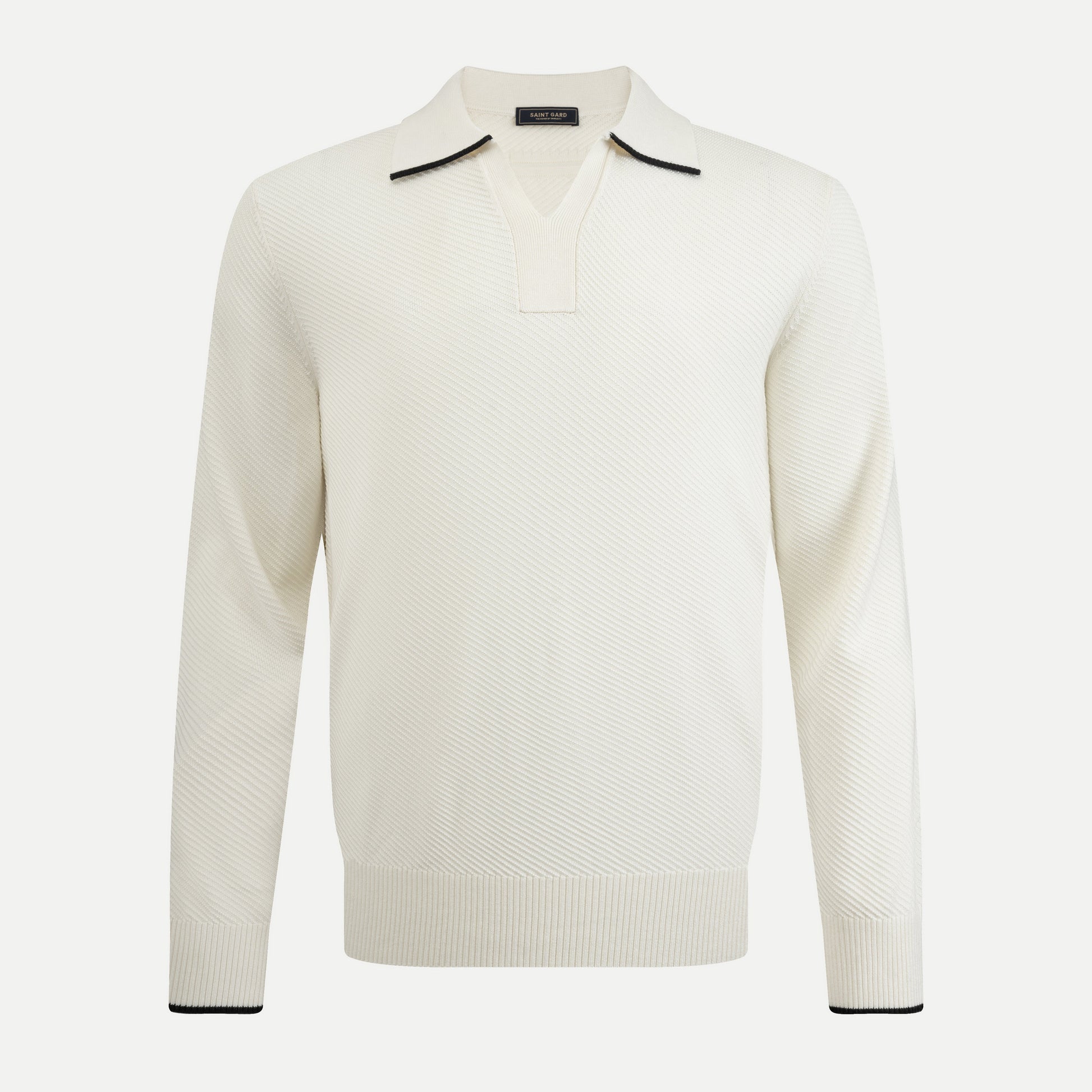 Long-Sleeve Acrylic Polo Sweater