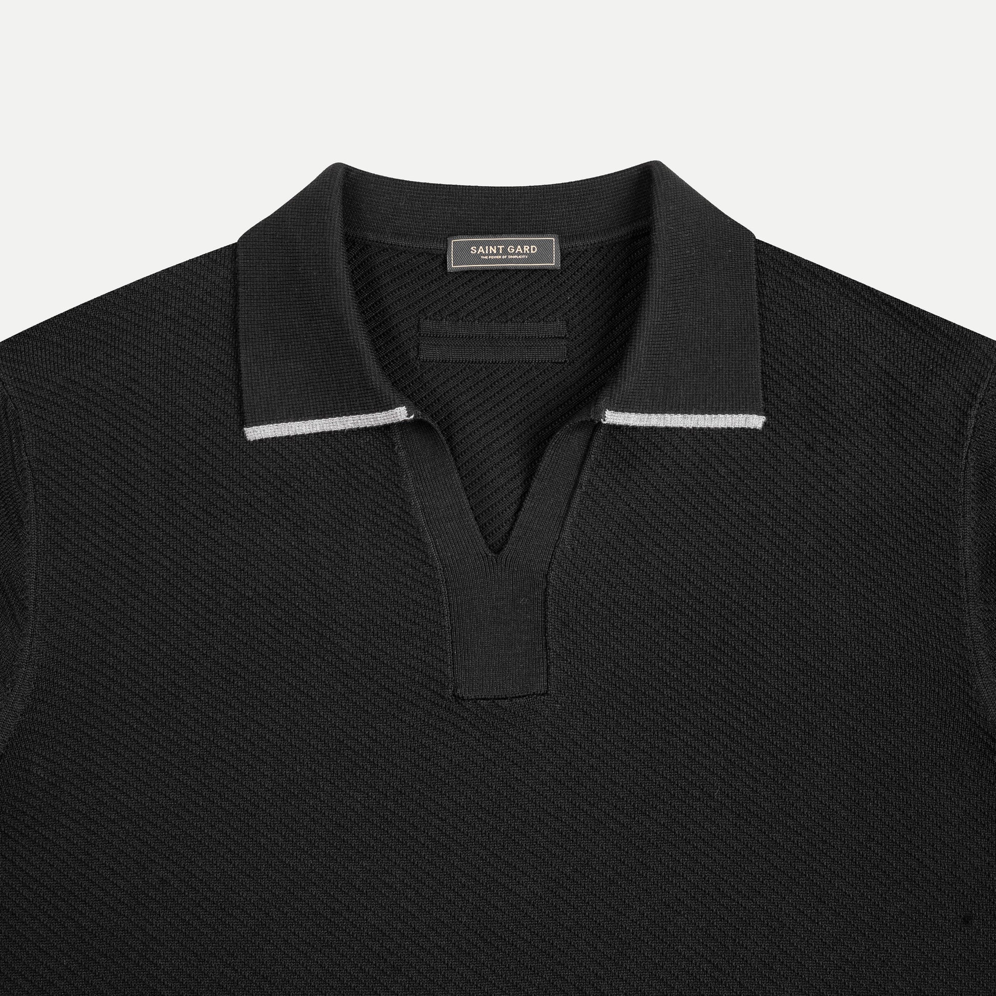 Long-Sleeve Acrylic Polo Sweater