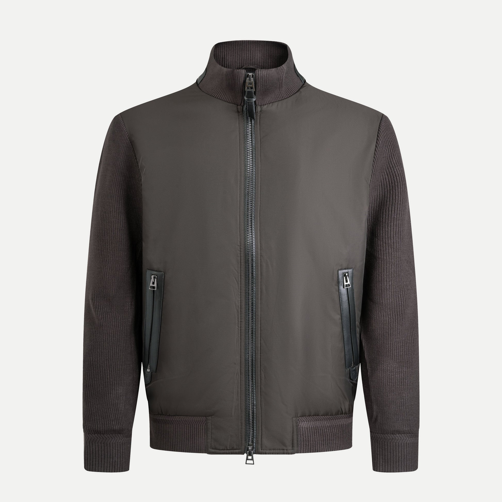 Windbreaker Jacket with Knit Paneling