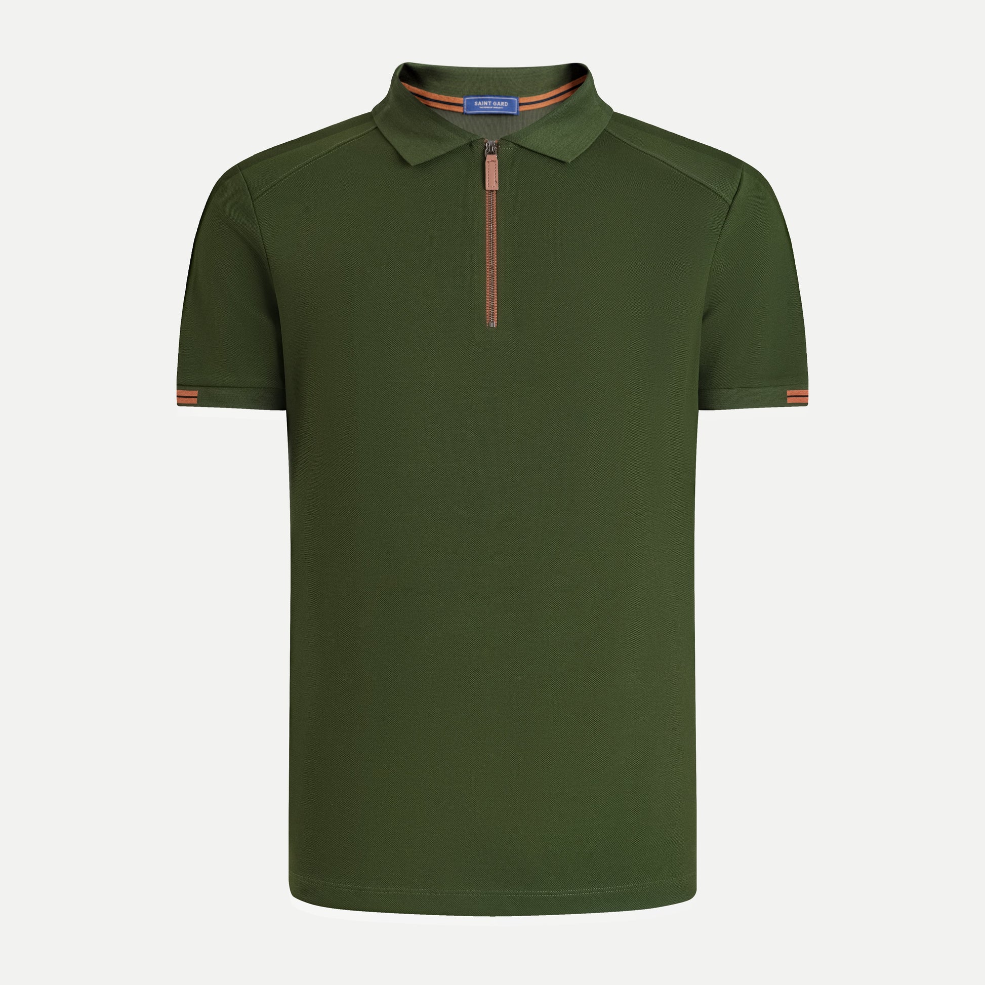 Zip-Up Knit Polo Shirt