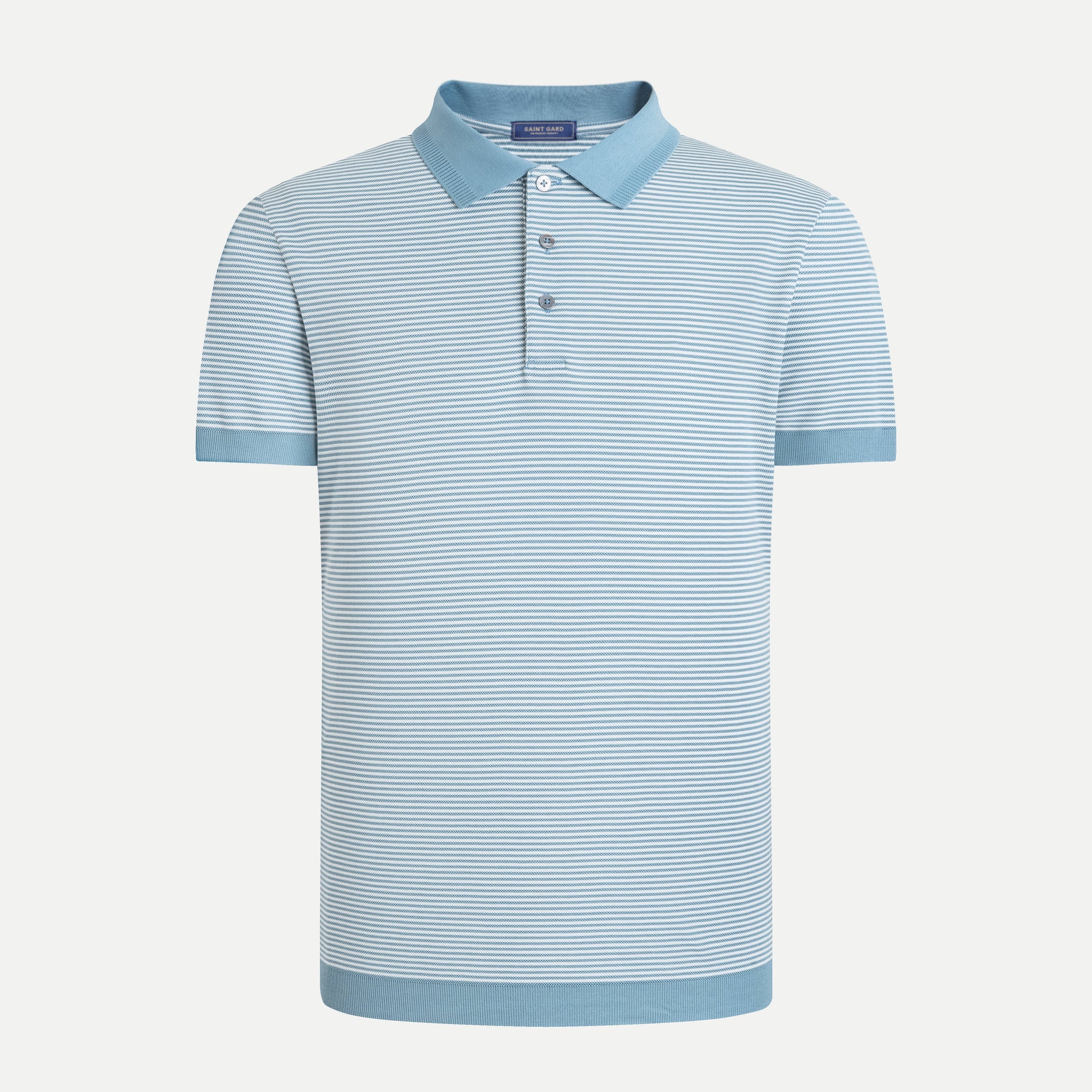 Striped Knit Polo Shirt