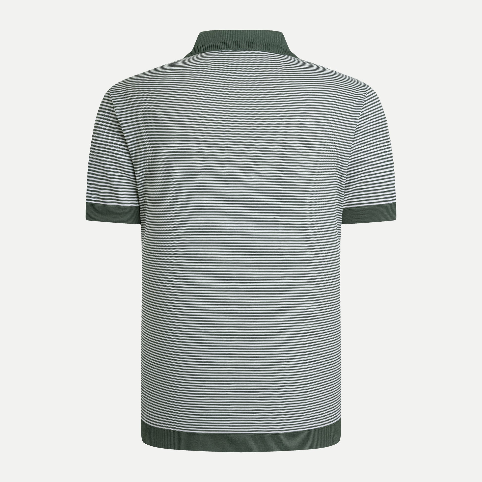 Striped Knit Polo Shirt