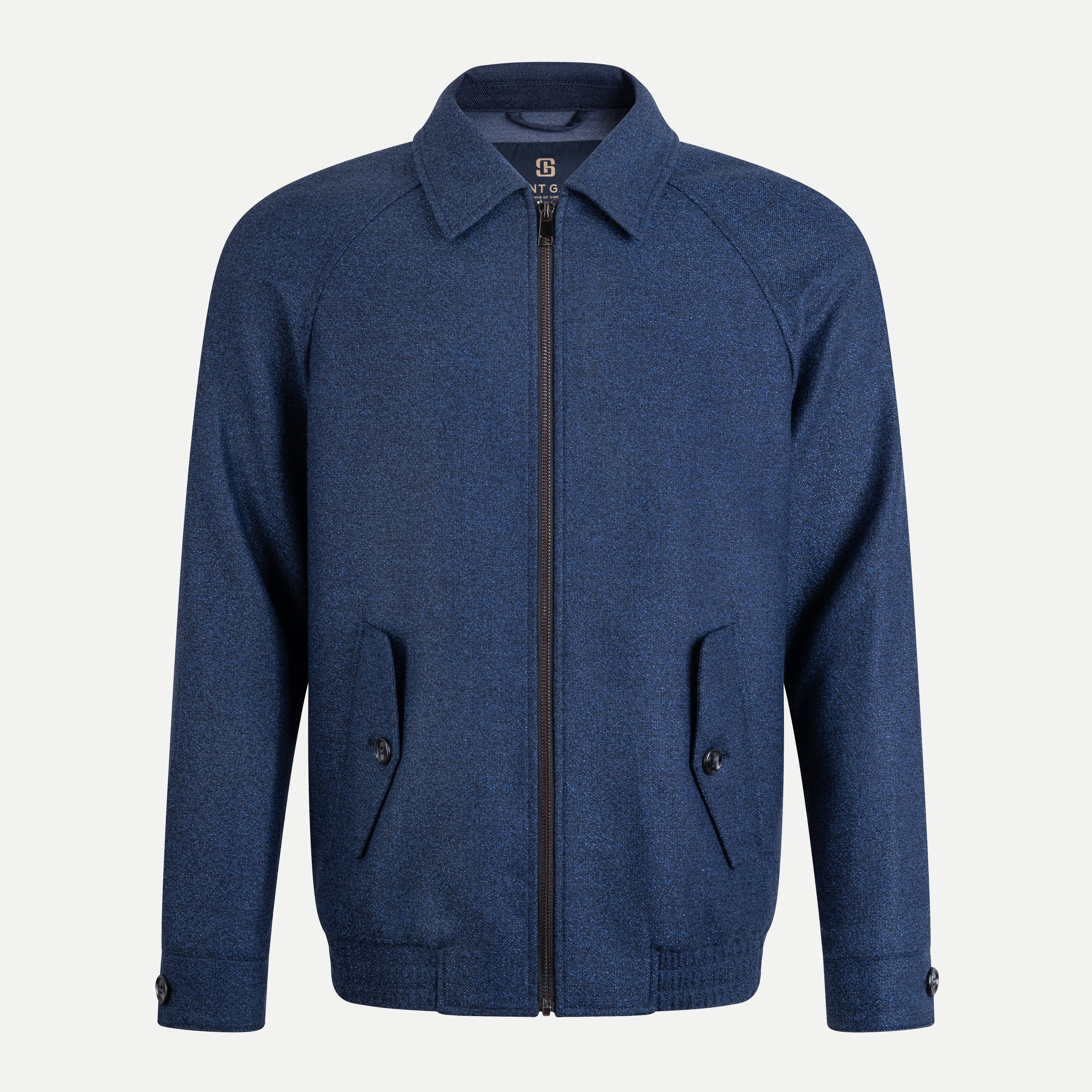Wool-Blend Zip Jacket with Flap Pockets
