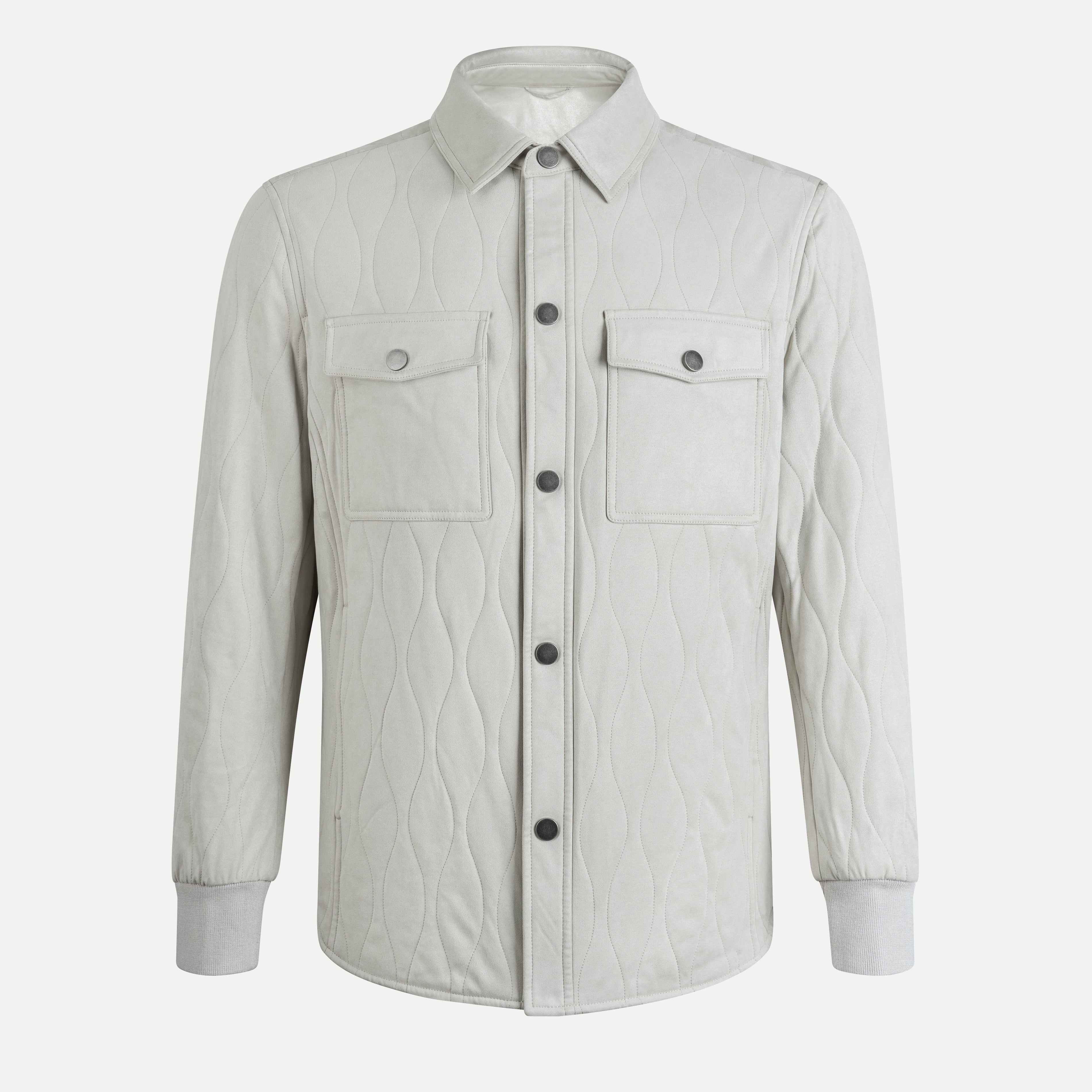 Padded Suede Shirt Jacket