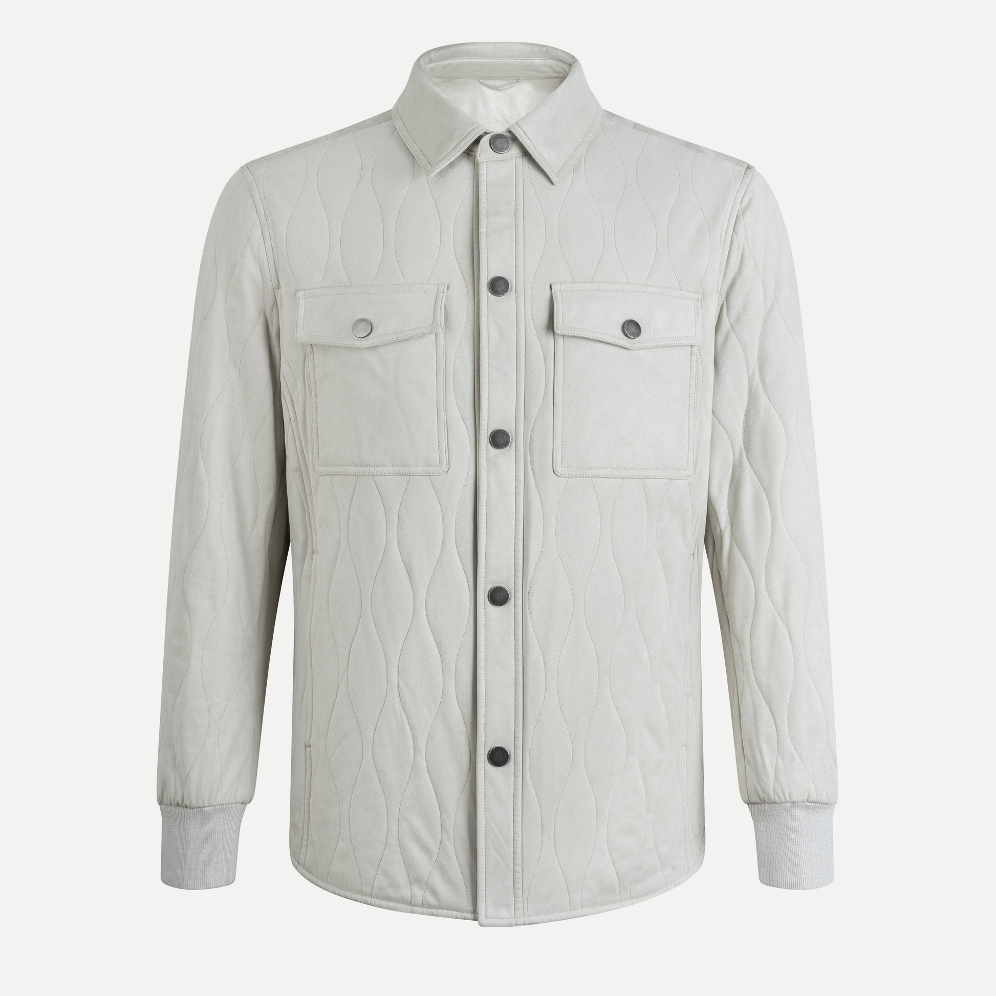 Padded Suede Shirt Jacket