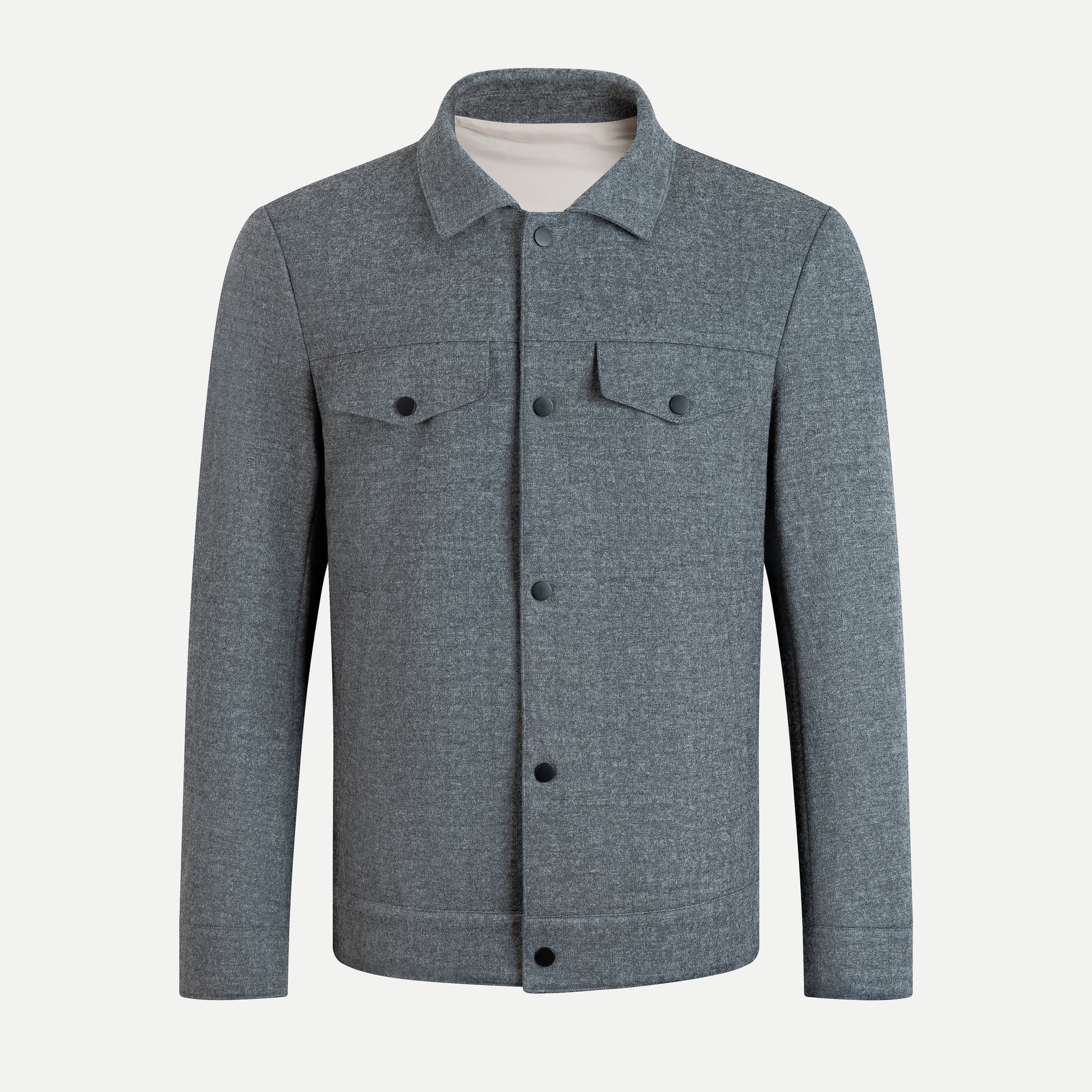 Wool Shirt Jacket with Flap Chest Pocket
