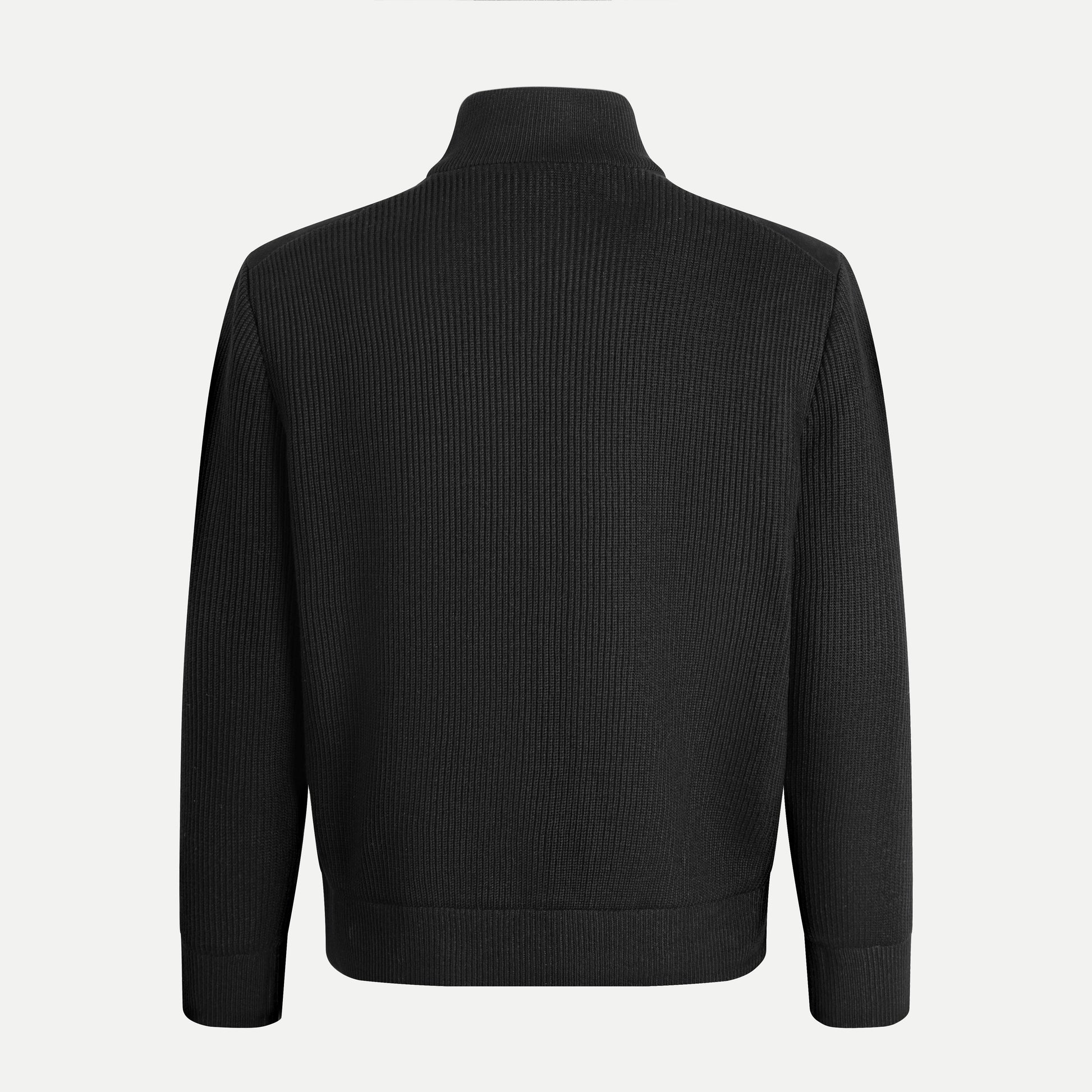 Suede & Knit Zip Jacket