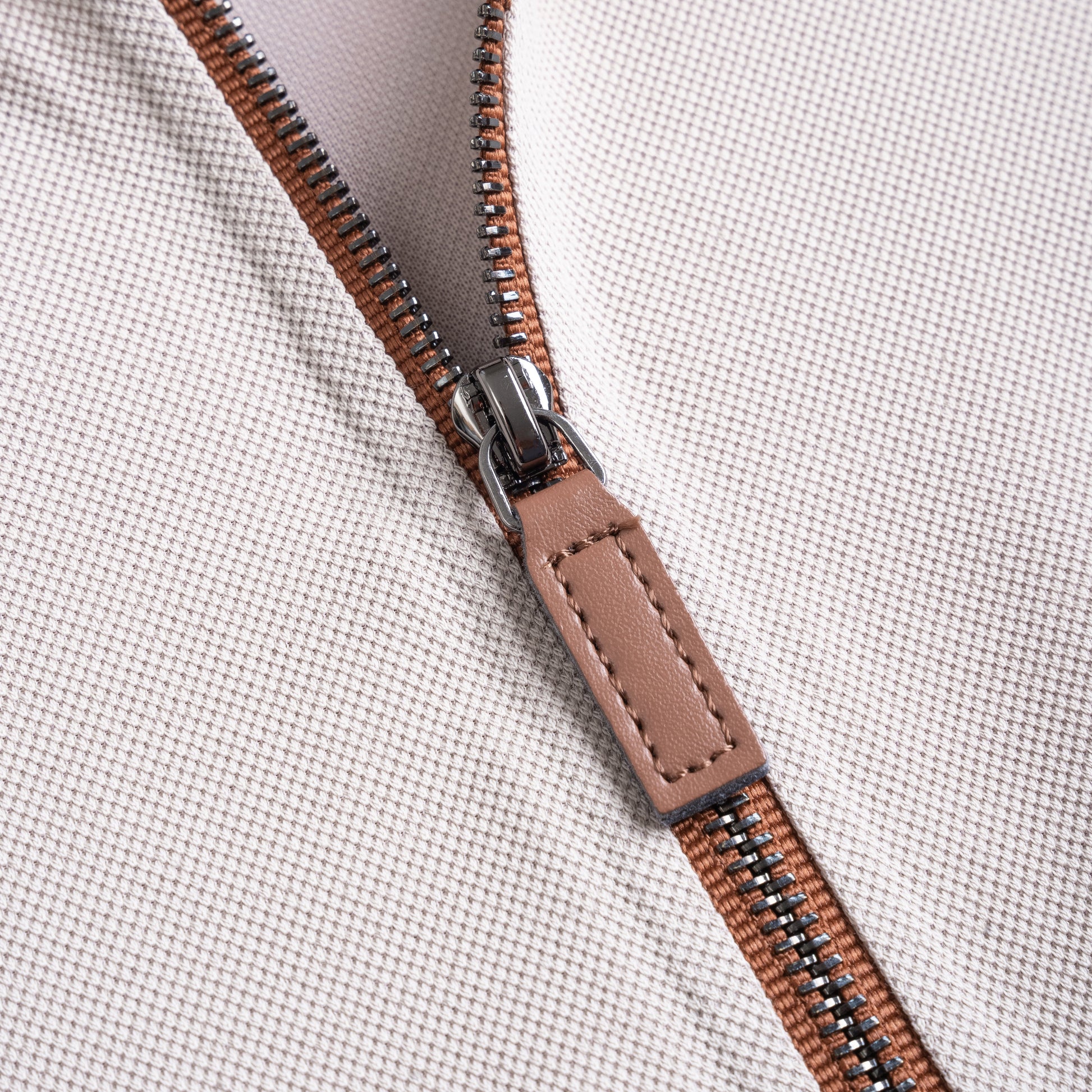 Zip-Up Knit Polo Shirt