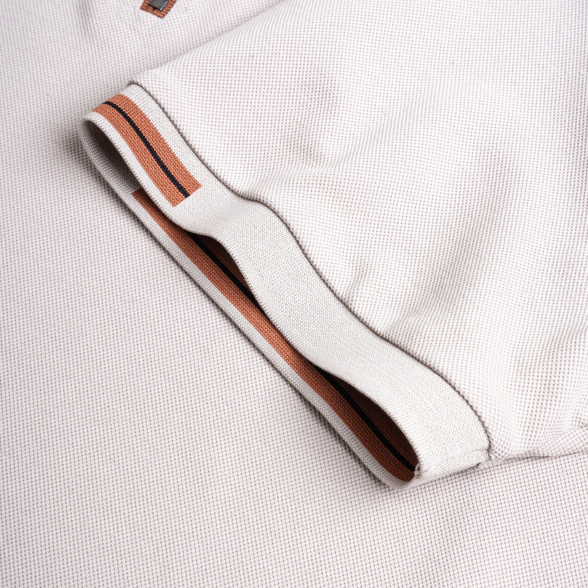 Zip-Up Knit Polo Shirt