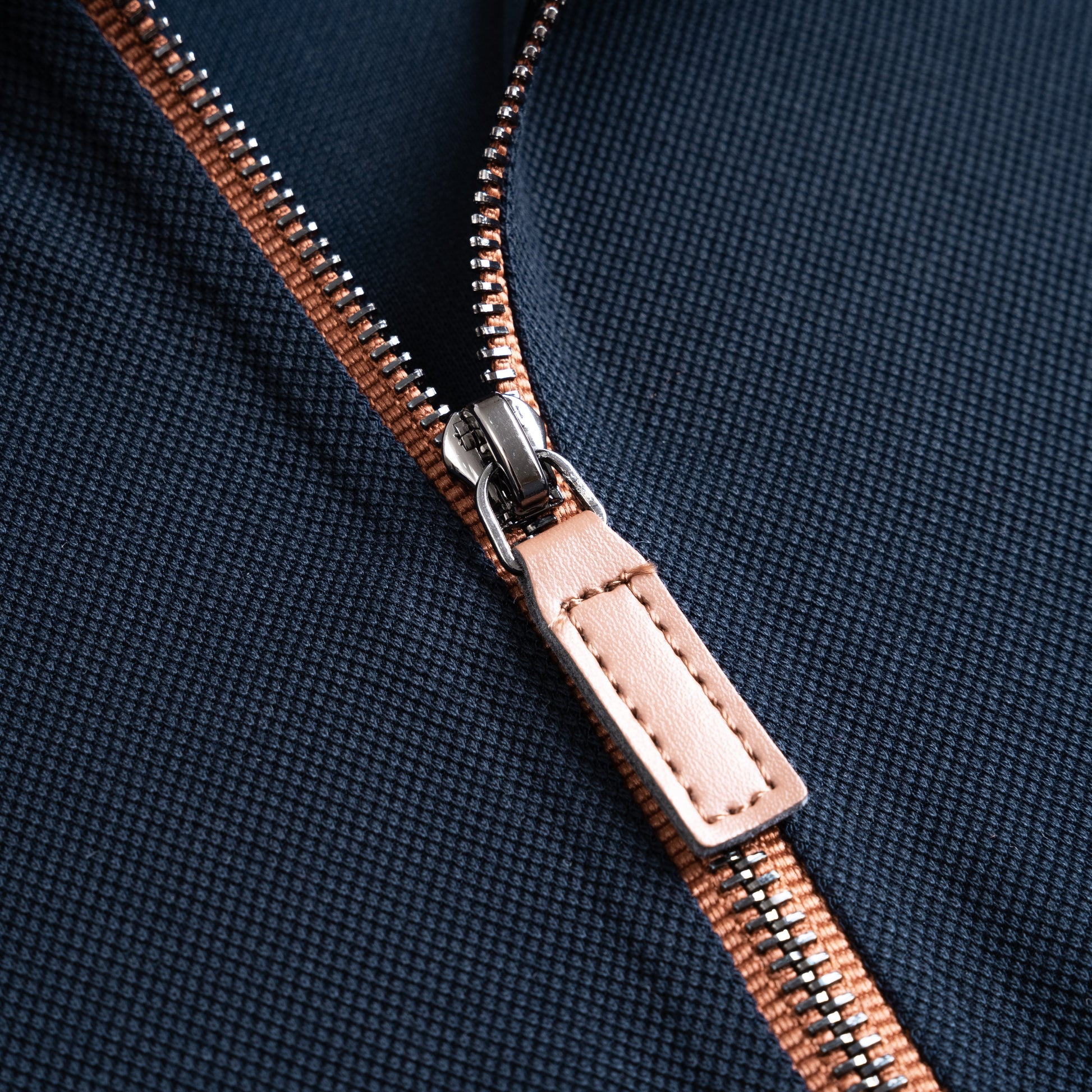 Zip-Up Knit Polo Shirt