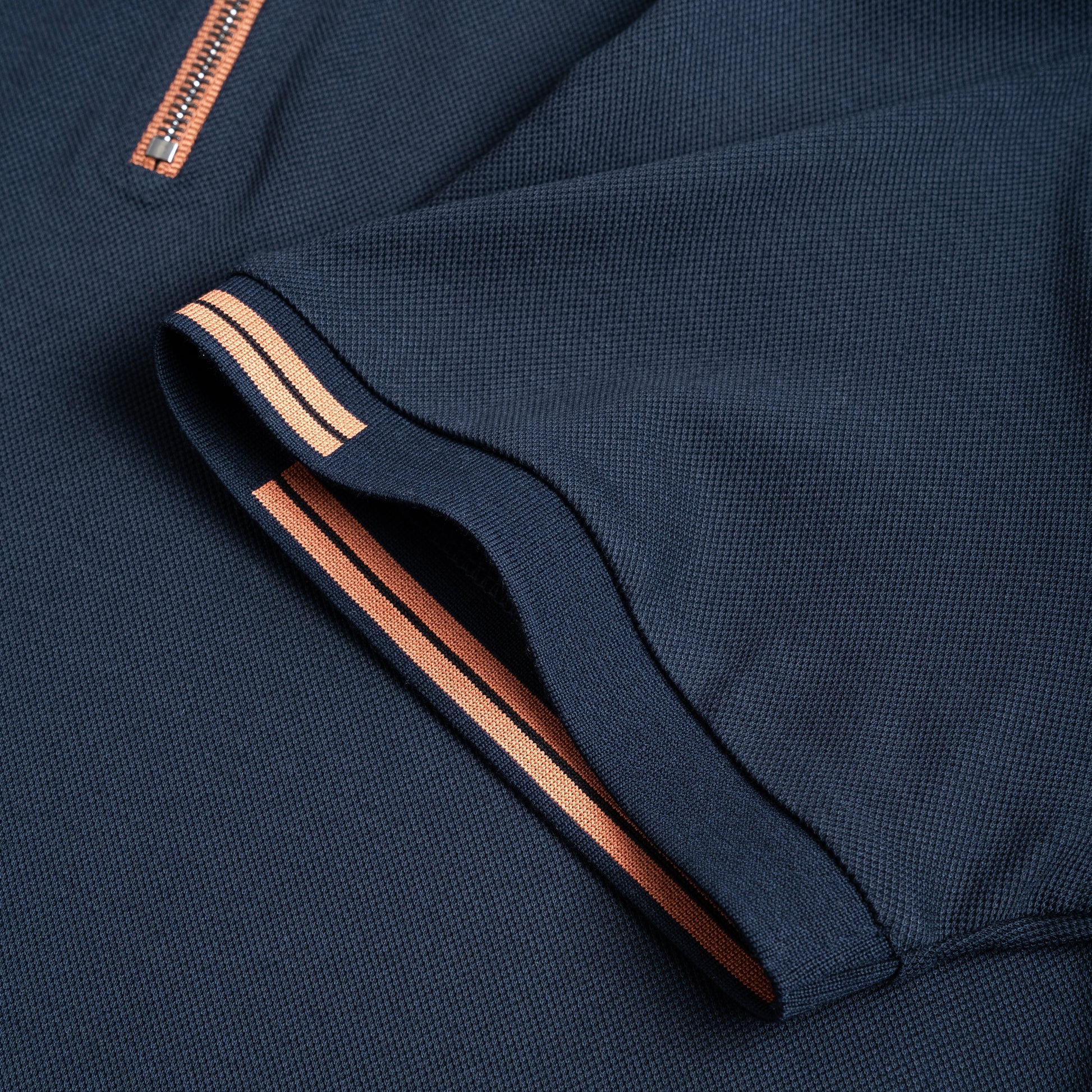 Zip-Up Knit Polo Shirt