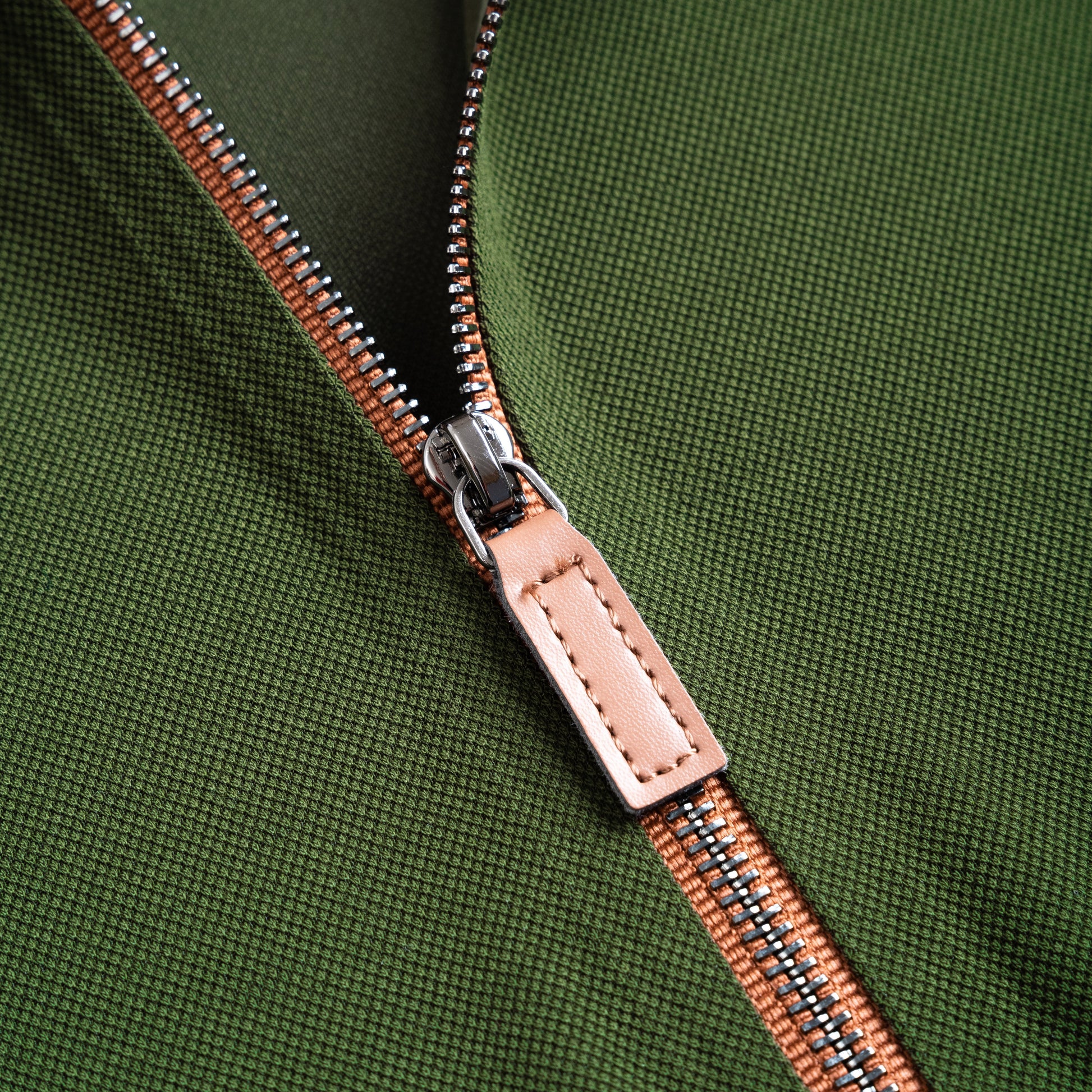 Zip-Up Knit Polo Shirt