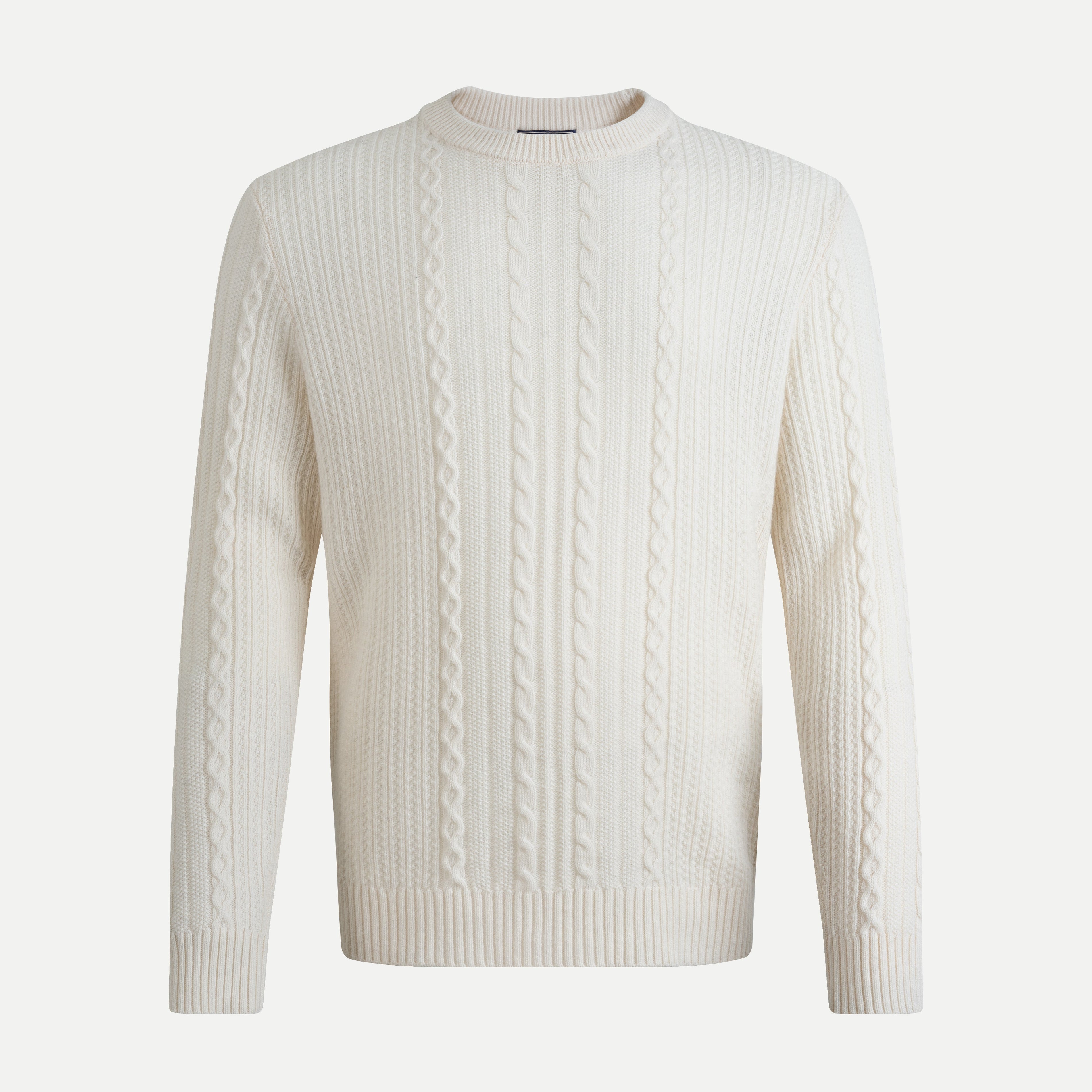 Twisted-Yarn Crewneck Knit Sweater