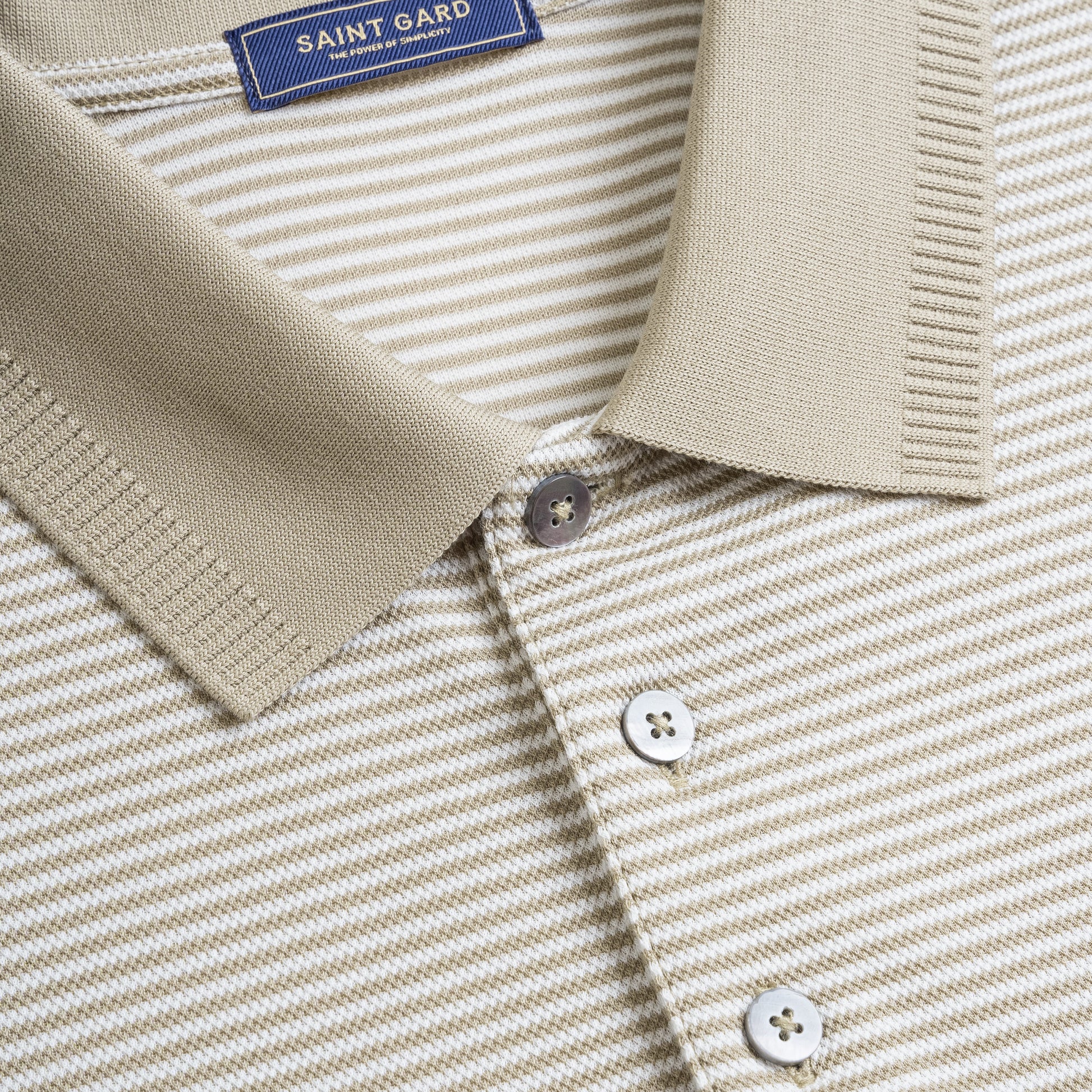 Striped Knit Polo Shirt