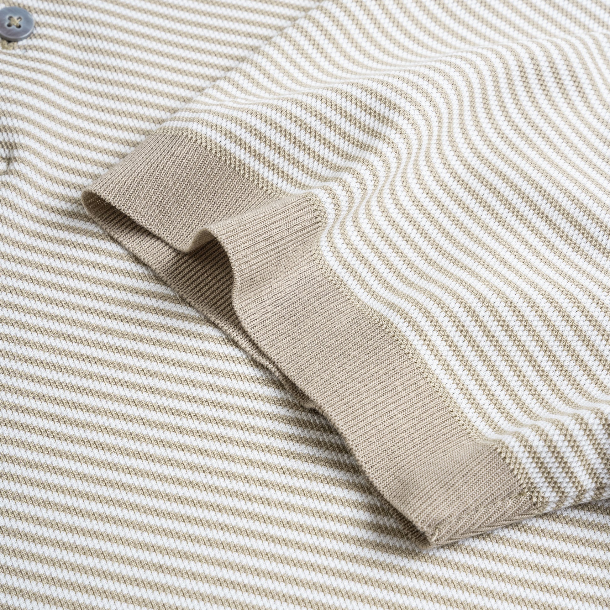 Striped Knit Polo Shirt