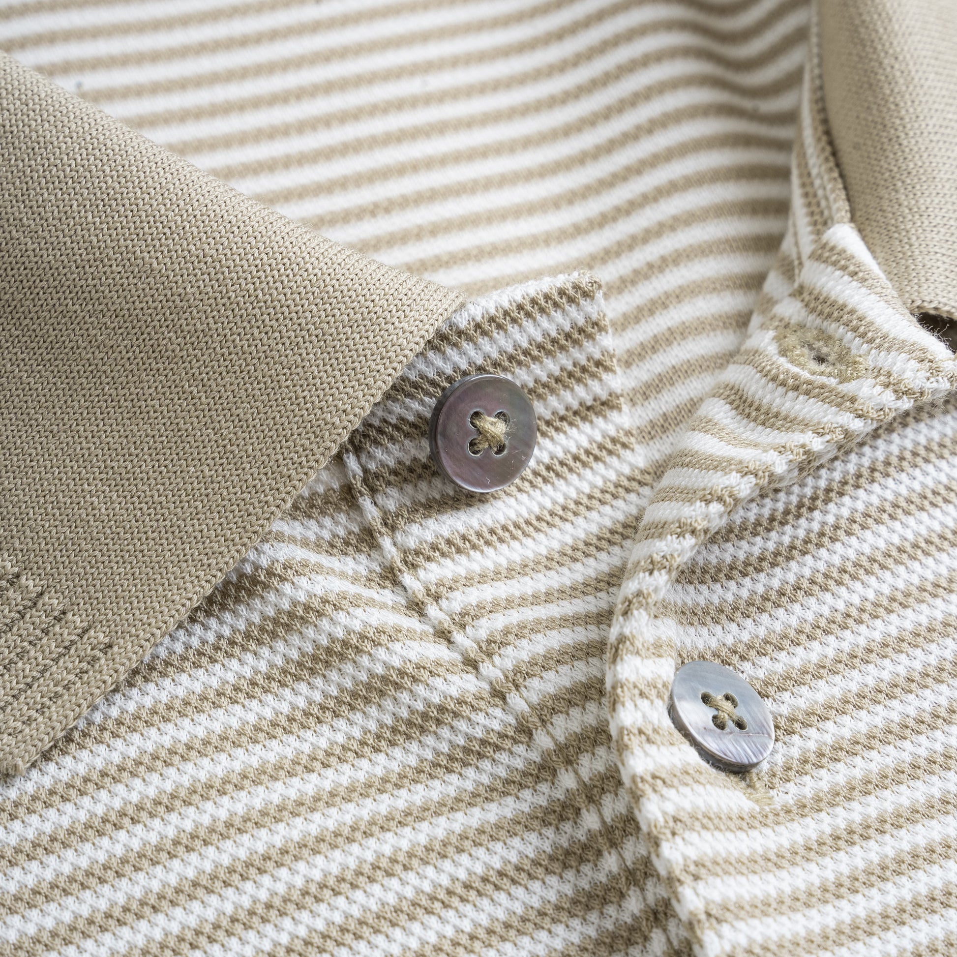 Striped Knit Polo Shirt