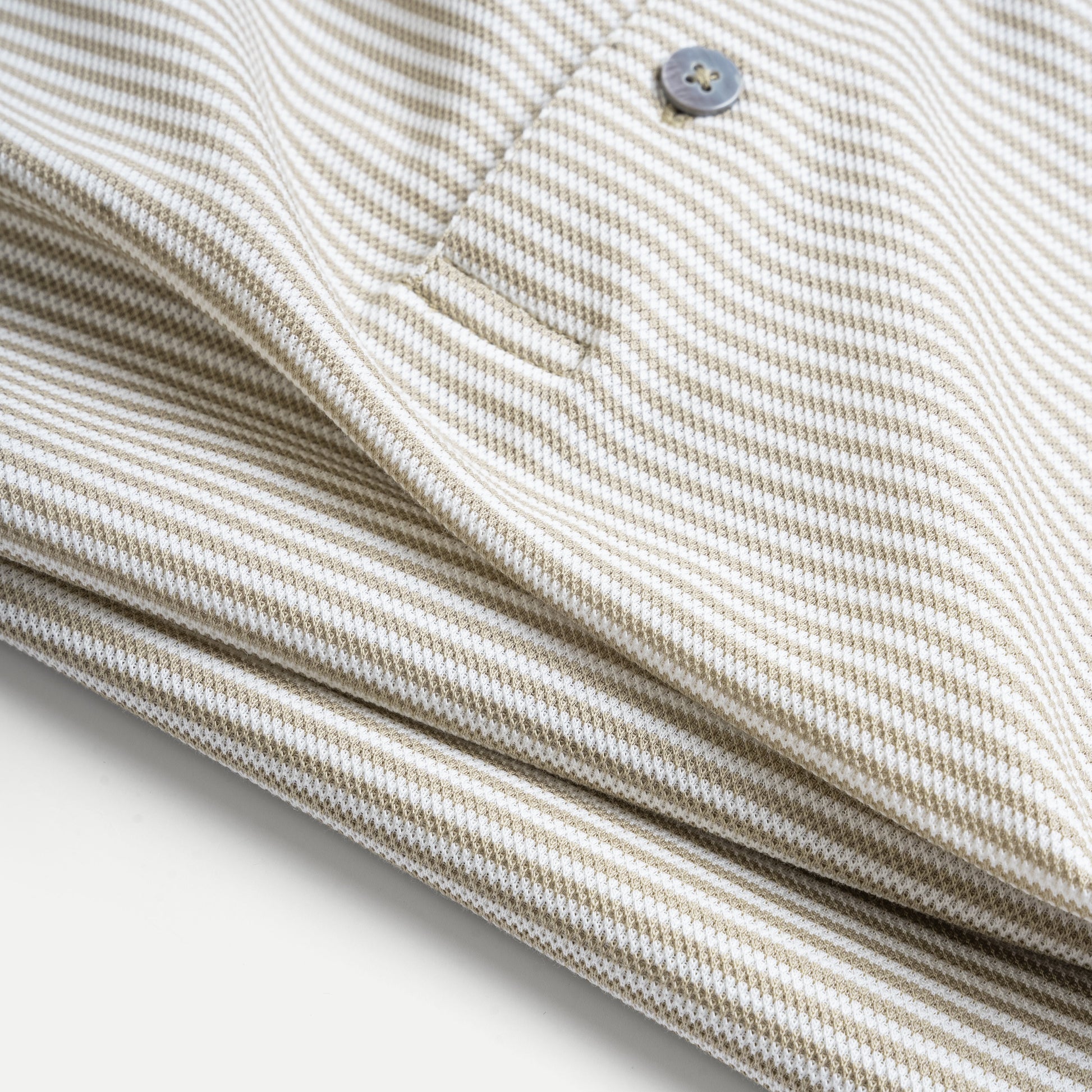 Striped Knit Polo Shirt