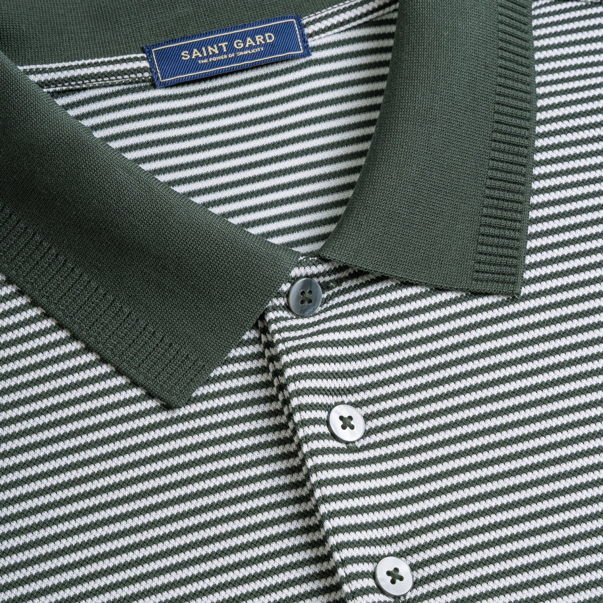 Striped Knit Polo Shirt