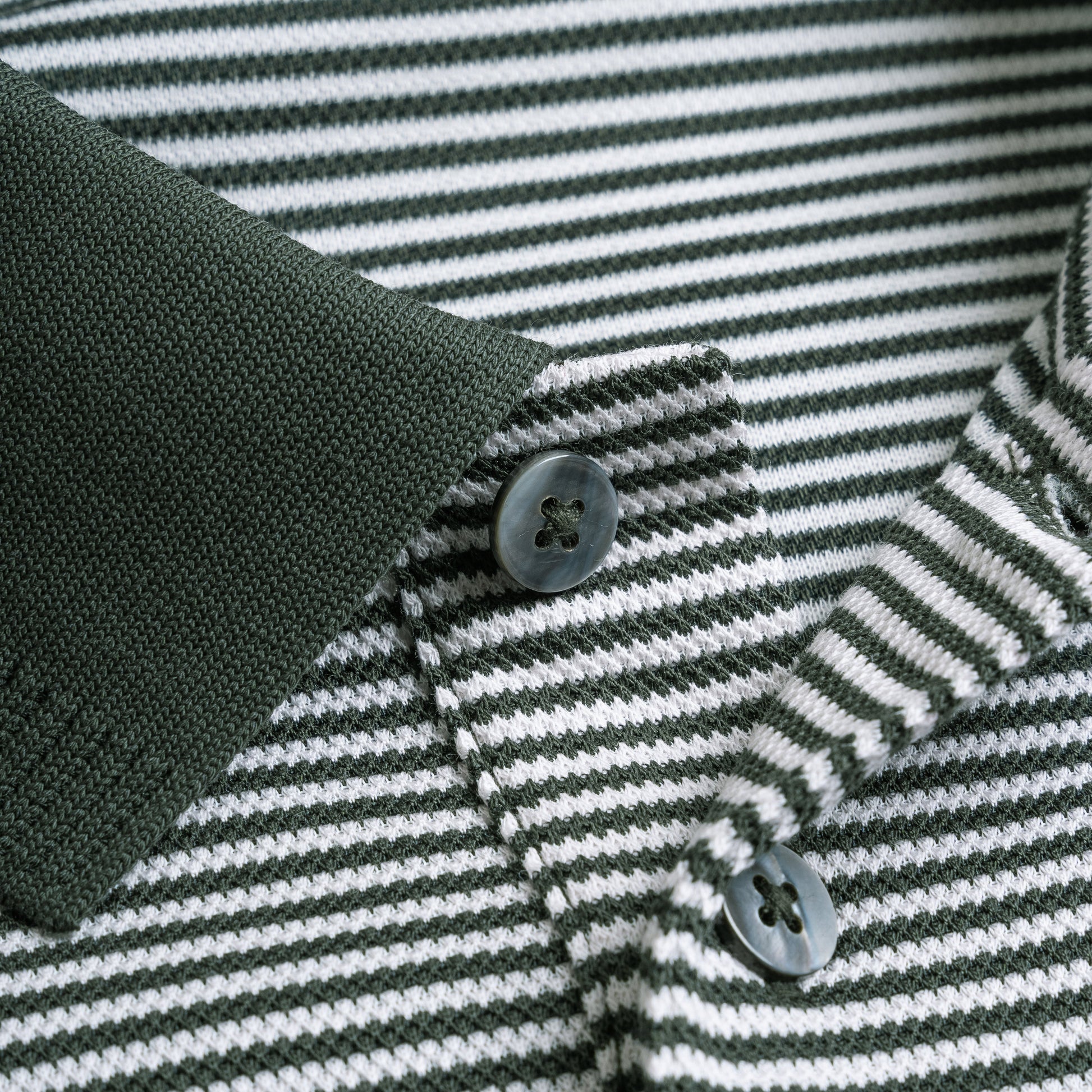 Striped Knit Polo Shirt