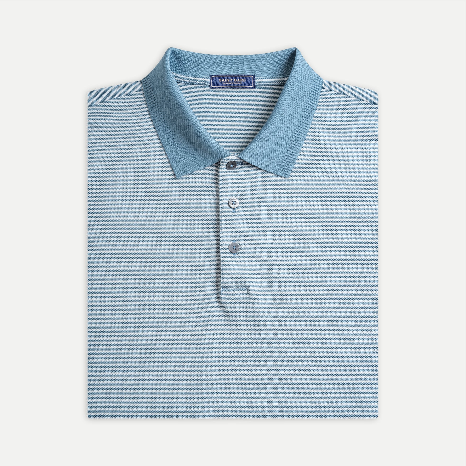Striped Knit Polo Shirt