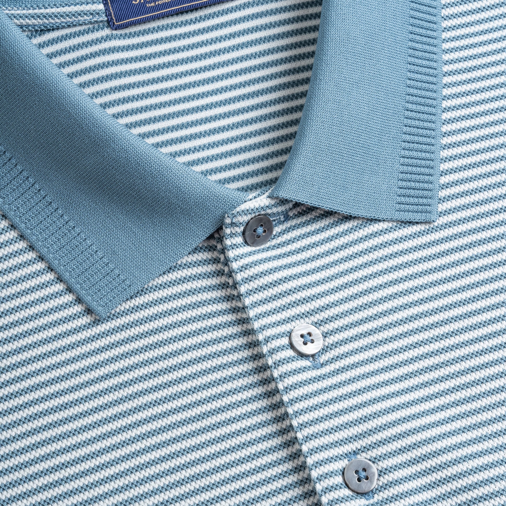 Striped Knit Polo Shirt