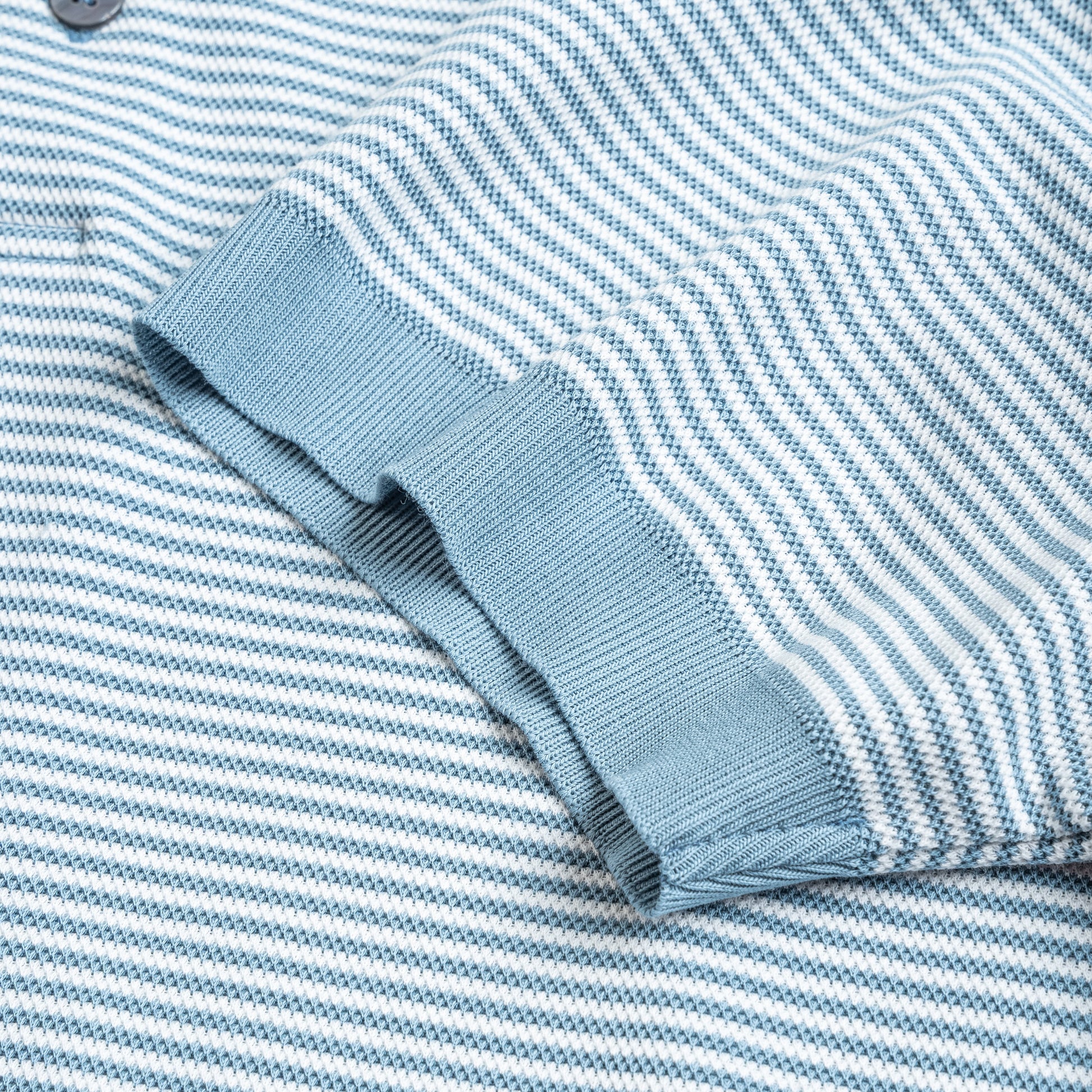 Striped Knit Polo Shirt